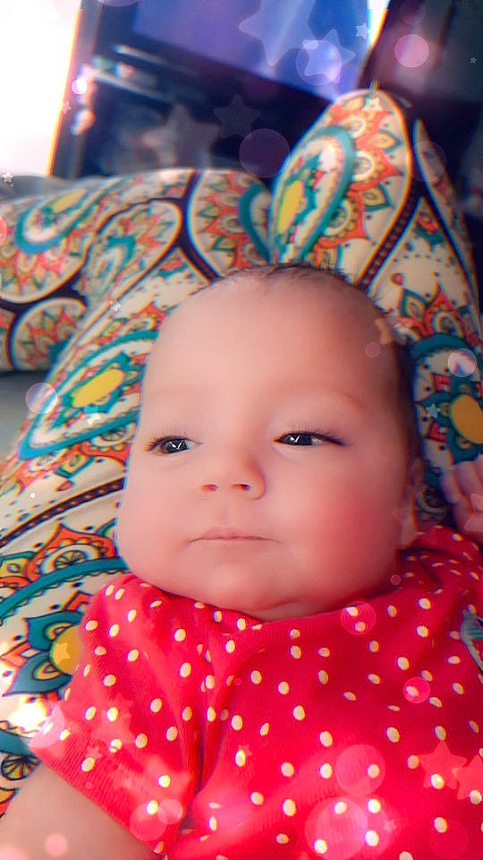 Skylynn joined the competition — help win amazing prizes! baby, cheek, child, close_up, ear, eye, face, head, iris, lip, mouth, nose, person, pink, skin, toddler