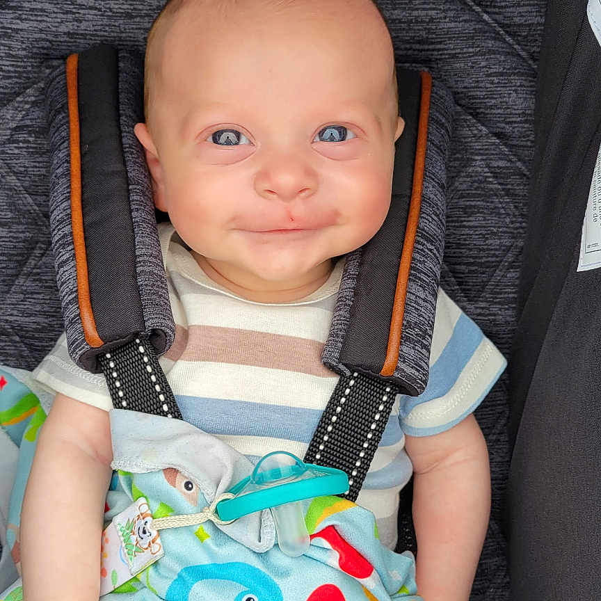 Wyatt joined the competition — help win amazing prizes! baby, bed, car, clothing, cushion, dress, face, furniture, happy, hat, head, homedecor, newborn, pants, person, photography, portrait, sleeping, transportation, vehicle