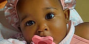Deyana joined the competition — help win amazing prizes! adorable, baby, blanket, bonnet, child, close_up, comfort, cute, face, headwear, indoor, infant, pacifier, pink, portrait, skin, soft, warm, wrapped, young