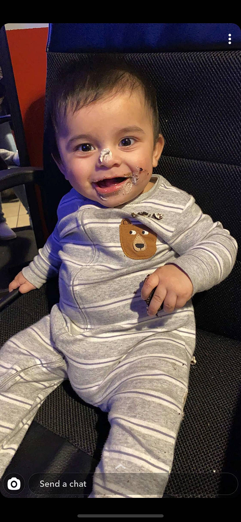 Jonathon joined the competition — help win amazing prizes! arm, baby, cheek, child, joy, person, sitting, sleeve, toddler