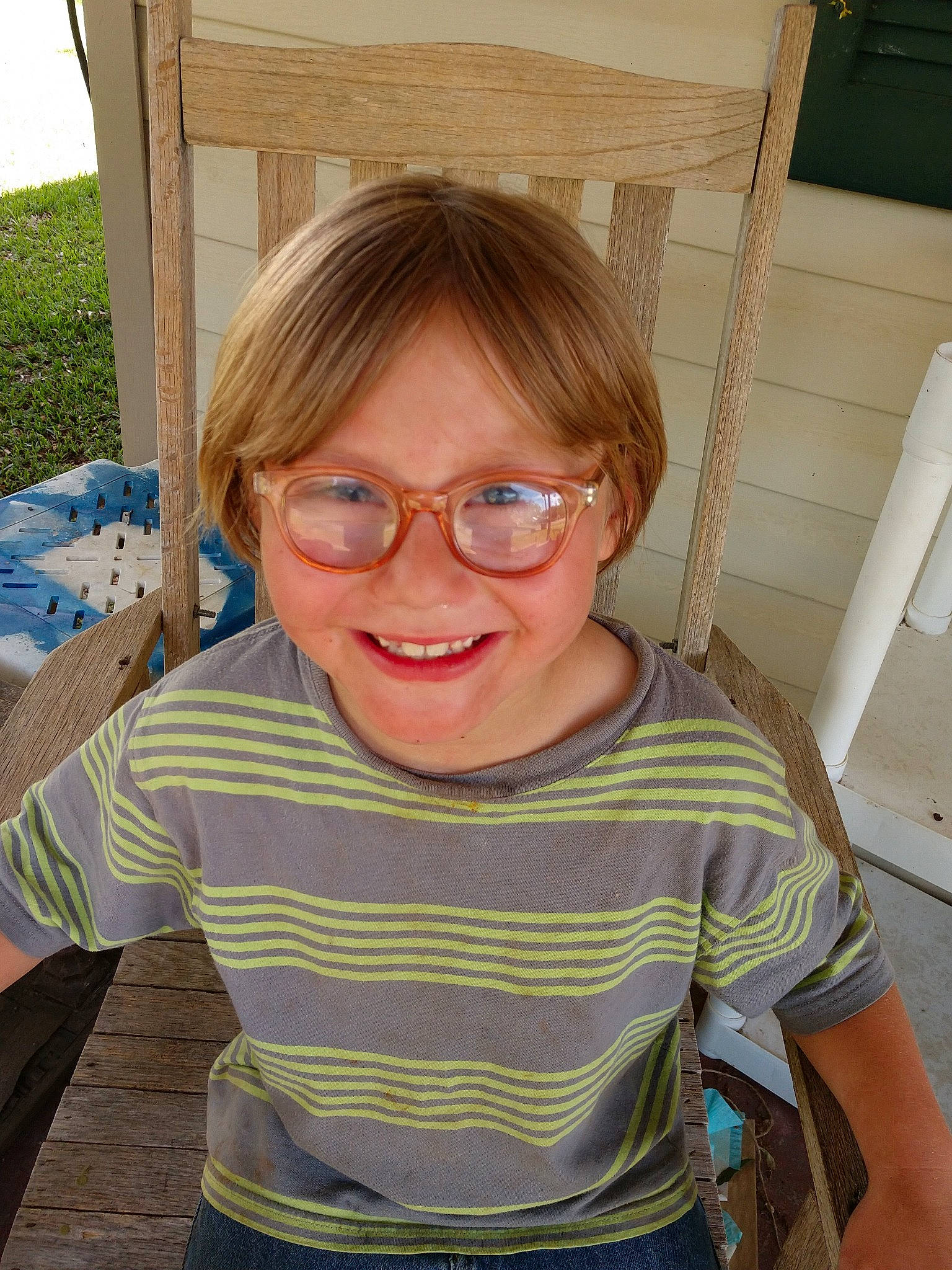 T.j joined the competition — help win amazing prizes! blond, child, chin, cool, eyewear, face, facial_expression, fun, glasses, hair, hairstyle, head, joy, person, smile, summer, t_shirt, toddler, tooth, top