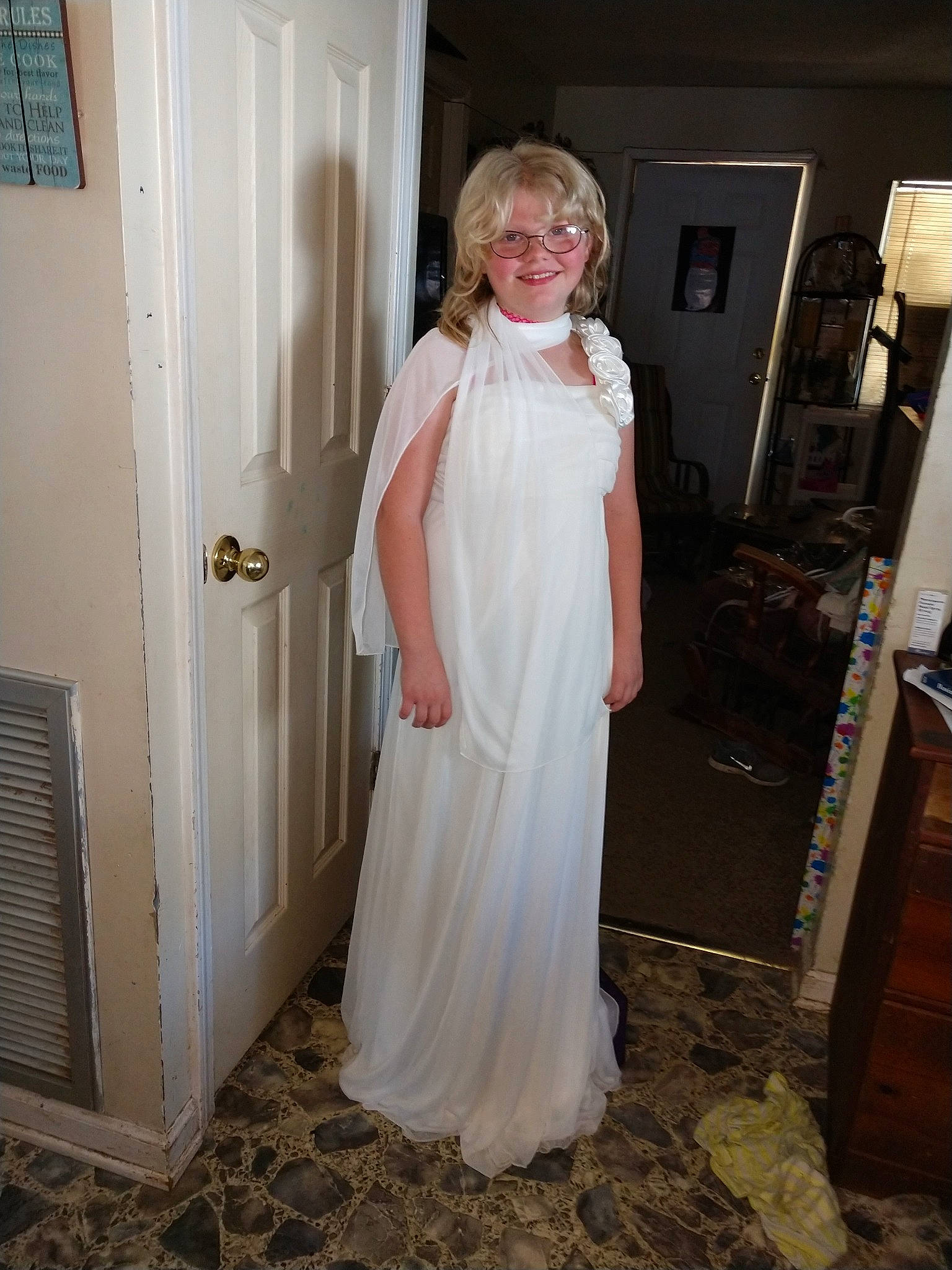 Alyssa is registered to the contest to win money with this photo: bridal_accessory, bridal_clothing, bridal_party_dress, bride, ceremony, clothing, costume, dress, fashion_design, formal_wear, gown, joy, lady, long_hair, person, room, wedding, wedding_dress, white