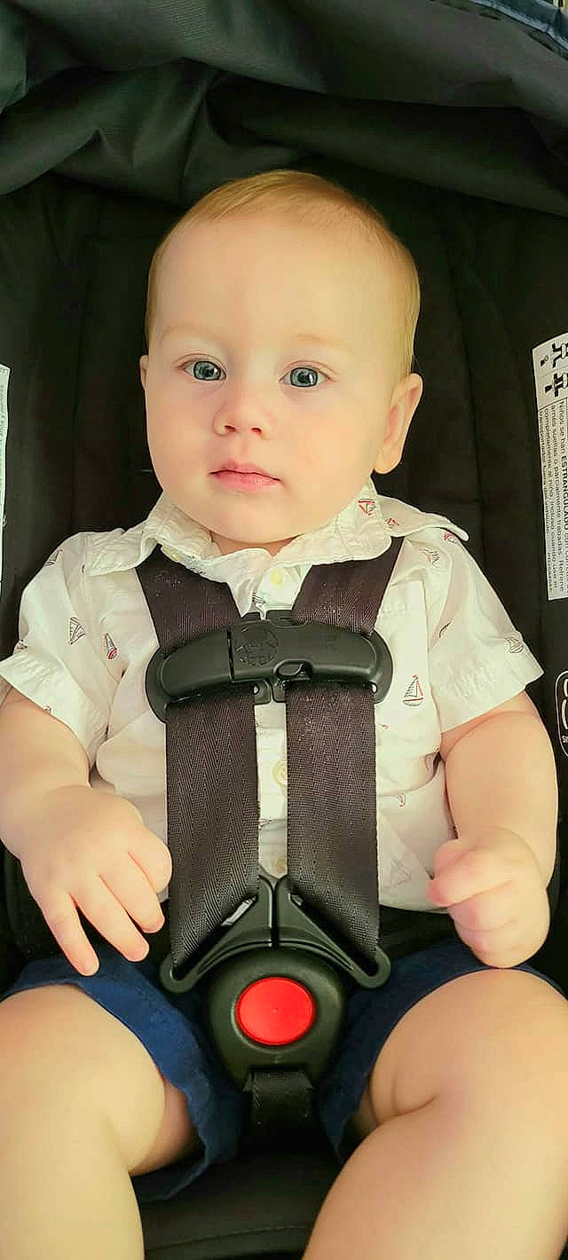 Killian joined the competition — help win amazing prizes! baby, baby_in_car_seat, baby_products, baby_toddler_clothing, car_seat, cheek, child, collar, comfort, finger, pattern, person, personal_protective_equipment, product, seat_belt, service, sitting, skin, sleeve, thumb