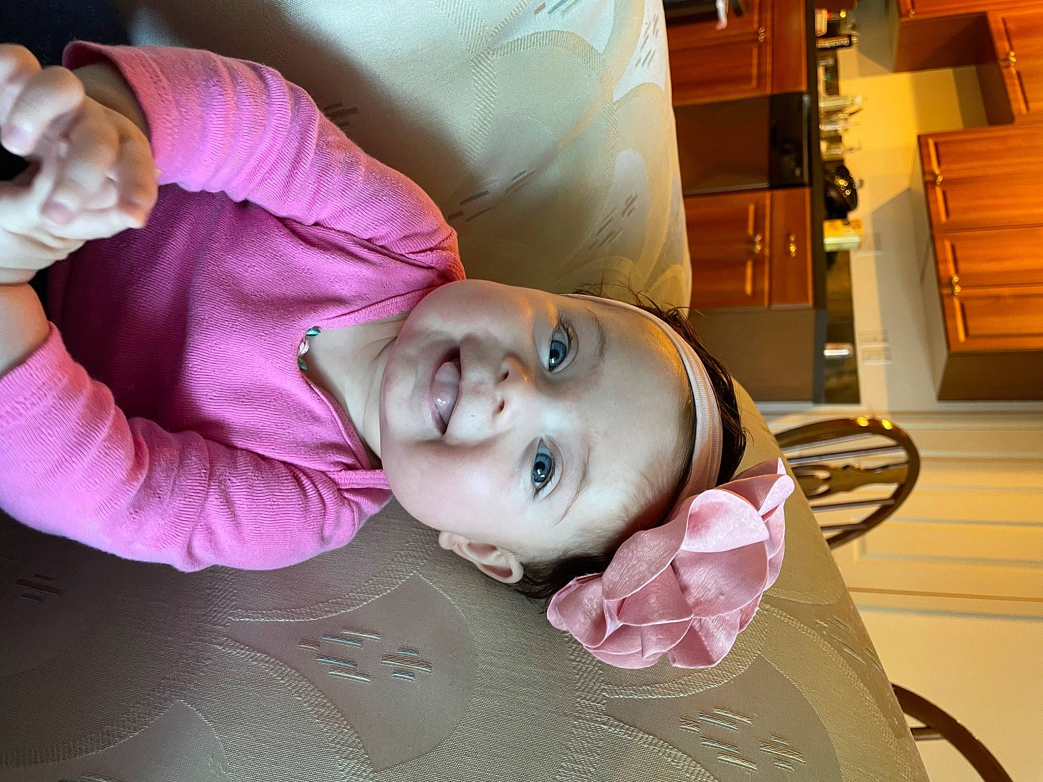 Nevaeh is registered to the contest to win money with this photo: cheek, child, comfort, ear, eyebrow, eyelash, flooring, fun, happy, joy, lip, magenta, mouth, nose, person, pink, purple, room, skin, smile