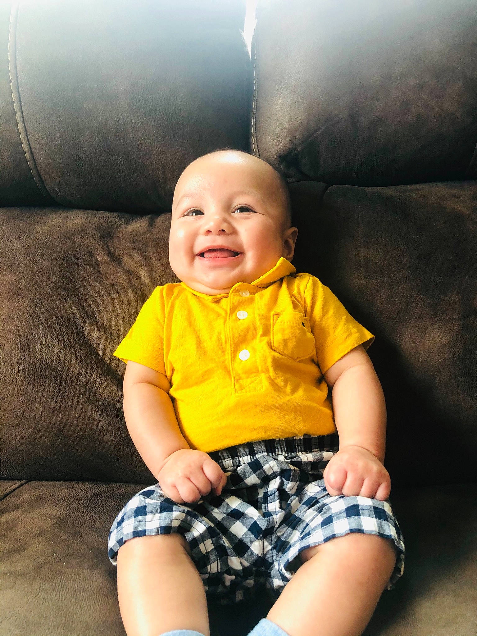 Kyzer joined the competition — help win amazing prizes! baby_toddler_clothing, cheek, chin, comfort, eye, face, facial_expression, finger, flash_photography, hairstyle, happy, head, human_body, iris, organ, person, shorts, skin, sleeve, smile