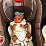 Zipporah is registered to the contest to win money with this photo: baby, infant, car_seat, graco, headband, dress, white, blue, socks, cute, child, seat, comfort, indoor, portrait, newborn, clothing, baby_girl, soft, resting
