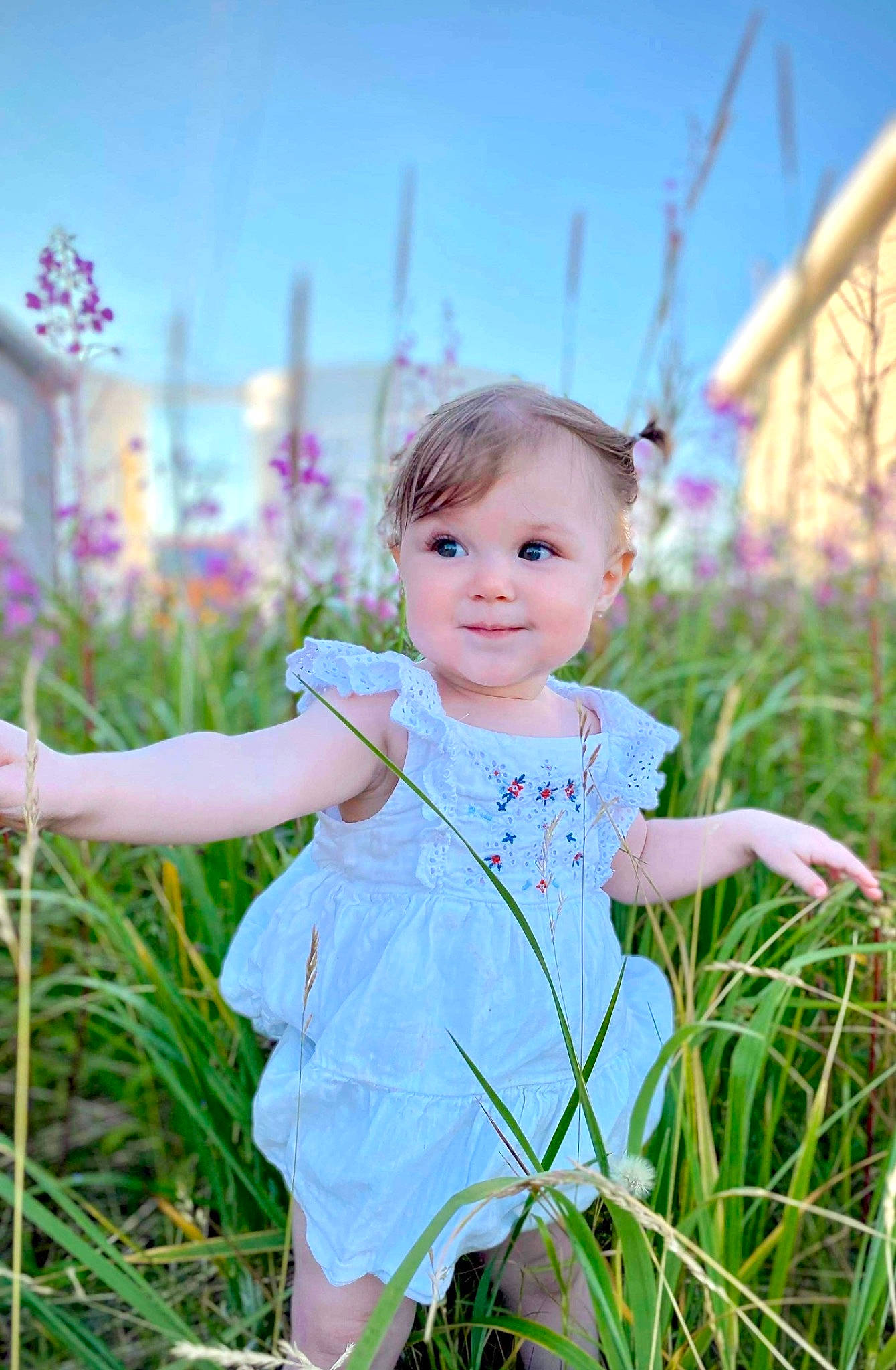 Atlee joined the competition — help win amazing prizes! azure, baby_toddler_clothing, flash_photography, grass, grassland, hairstyle, happy, iris, leaf, meadow, people, people_in_nature, person, photograph, plant, skin, sky, smile, summer, sunlight