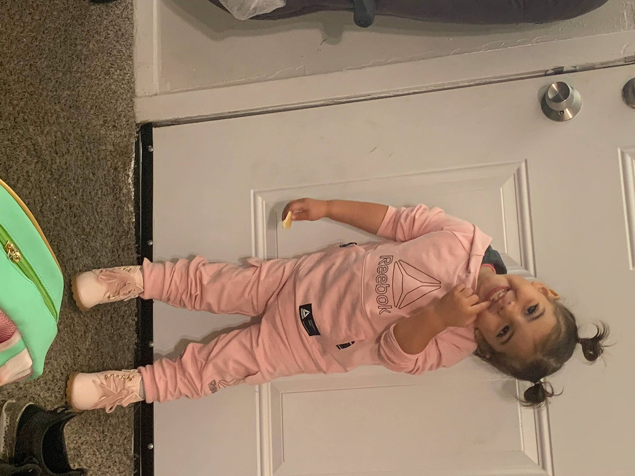 Rosaline joined the competition — help win amazing prizes! carmine, child, comfort, elbow, flooring, fun, human_leg, joint, joy, knee, outdoor_shoe, person, room, smile, thigh, walking_shoe
