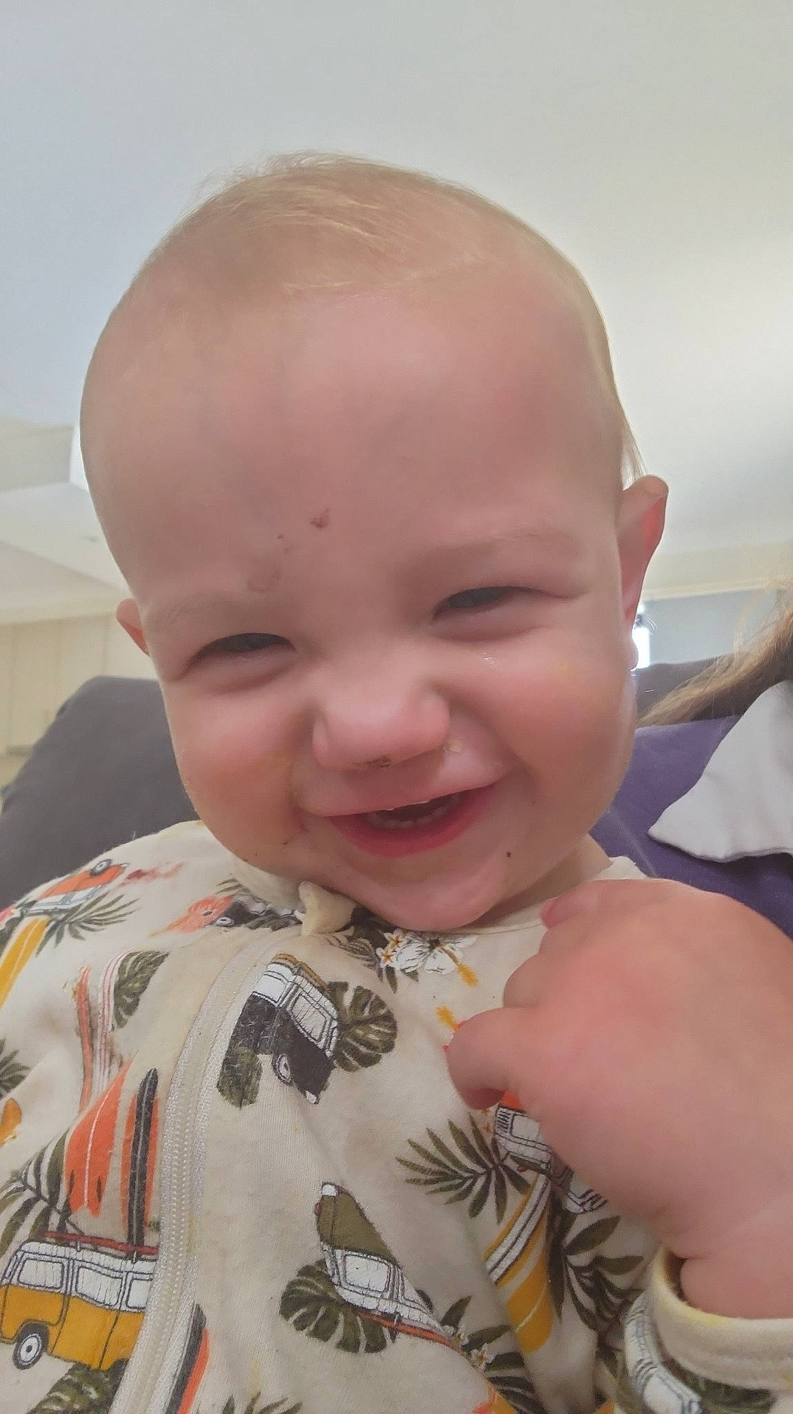 Lincoln is registered to the contest to win money with this photo: baby, baby_toddler_clothing, cheek, chest, chin, ear, eyelash, finger, gesture, happy, human_body, iris, lip, mouth, neck, nose, person, skin, sleeve, smile