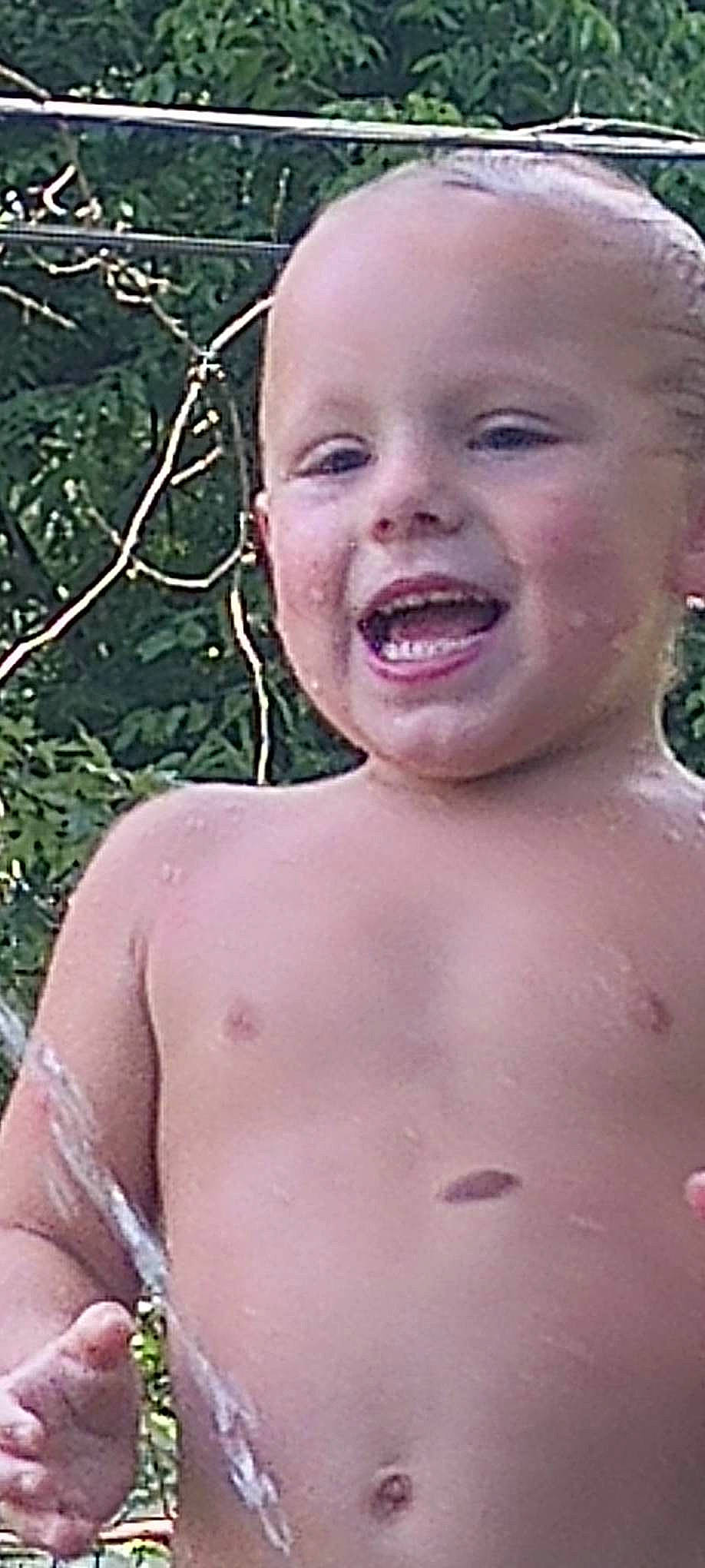 Andrew joined the competition — help win amazing prizes! barechested, blond, cheek, chest, fun, grass, happy, human_body, leisure, lip, mouth, neck, nose, people_in_nature, person, plant, smile, toddler, tooth, tree