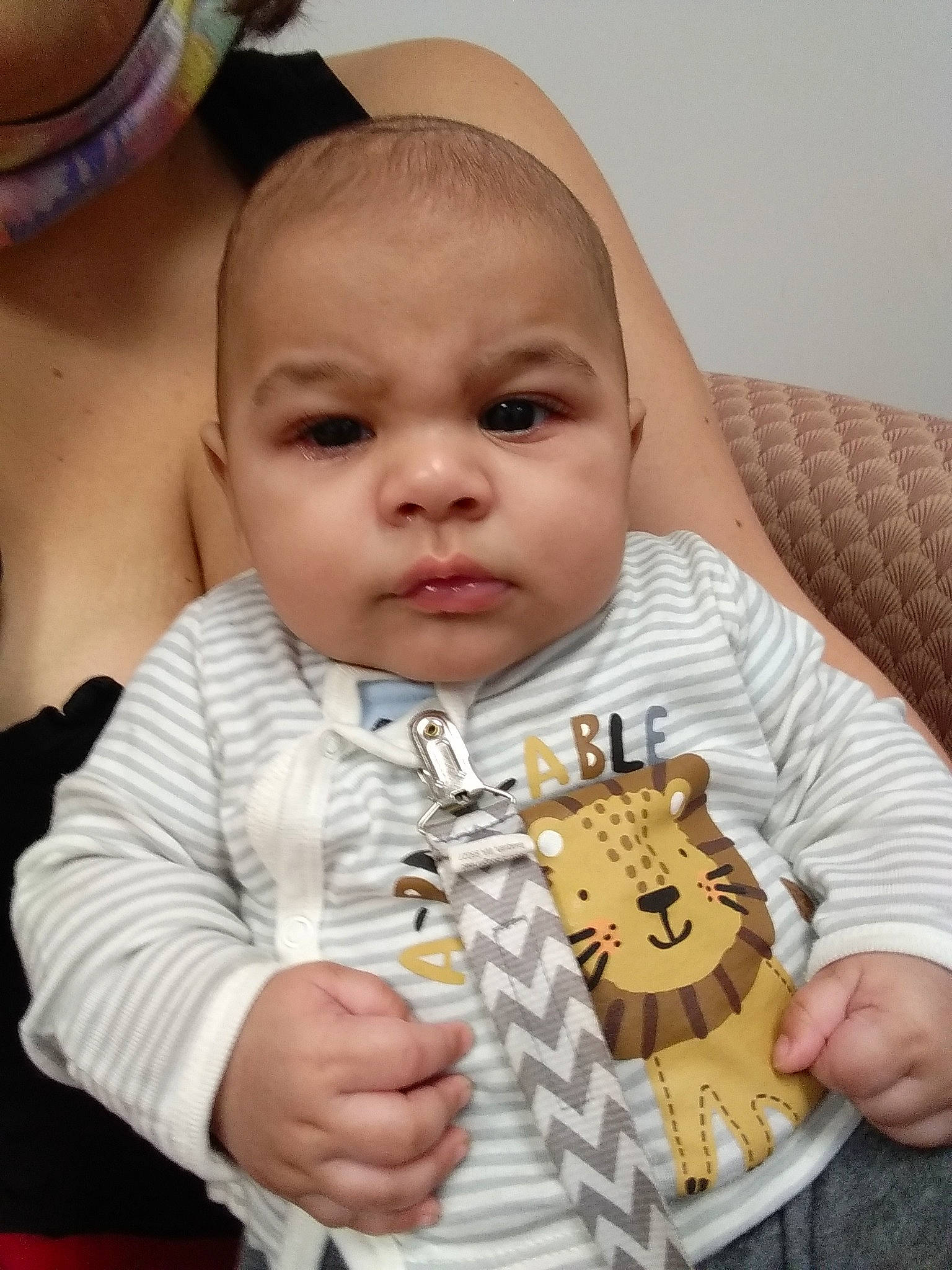 Malachi joined the competition — help win amazing prizes! baby, baby_products, baby_toddler_clothing, cheek, child, comfort, eyelash, finger, fun, happy, nail, nose, person, play, sitting, skin, sleeve, t_shirt, thumb, toddler