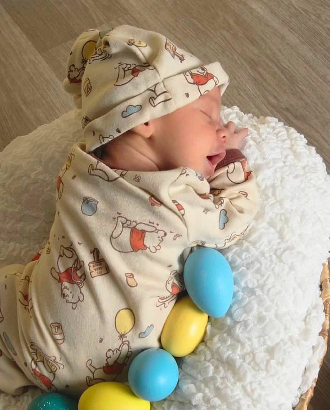 Graysen is registered to the contest to win money with this photo: baby, baby_products, baby_sleeping, baby_toddler_clothing, beanie, cap, child, clothing, eye, fashion_accessory, happy, hat, linens, outerwear, pattern, person, sitting, sleeve, sun_hat, textile