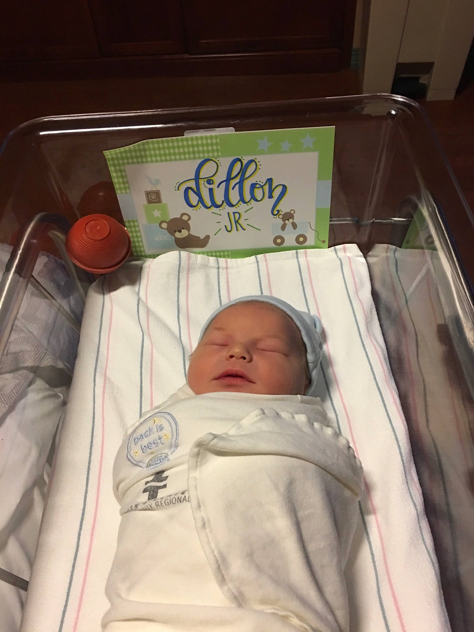 Dillon joined the competition — help win amazing prizes! baby, baby_products, baby_safety, bed, bedtime, birth, child, childbirth, cradle, hospital, infant_bed, nap, person, product, sleep