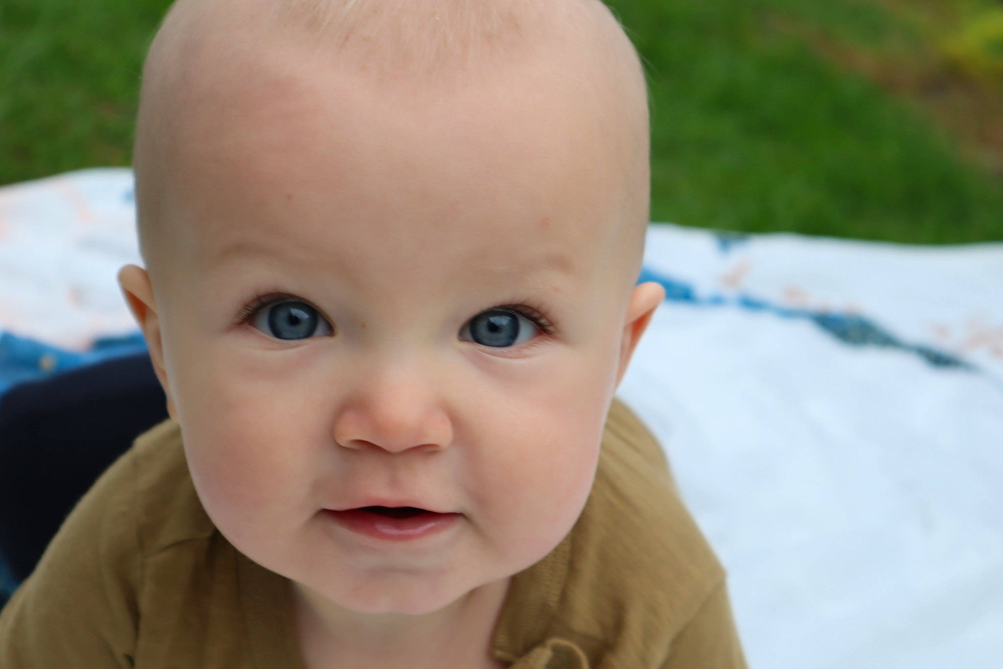 Jericho joined the competition — help win amazing prizes! baby, baby_toddler_clothing, cheek, child, ear, eye, eyebrow, eyelash, grass, happy, iris, leisure, lip, mouth, nose, person, plant, sitting, skin, smile
