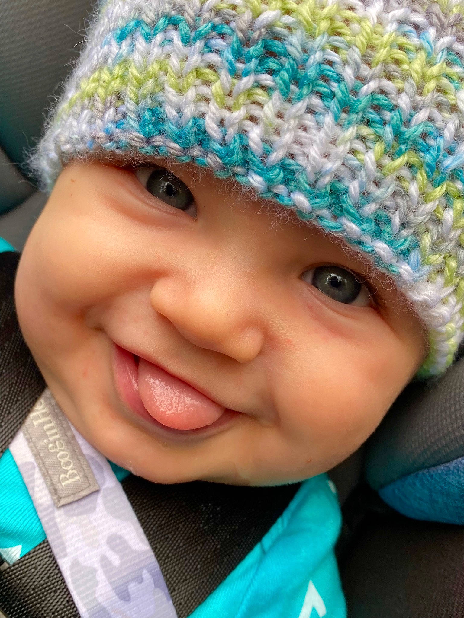 Jericho joined the competition — help win amazing prizes! baby, baby_toddler_clothing, blue, cap, cheek, child, clothing, face, facial_expression, green, happy, headgear, headwear, human, iris, joy, lip, outerwear, person, product