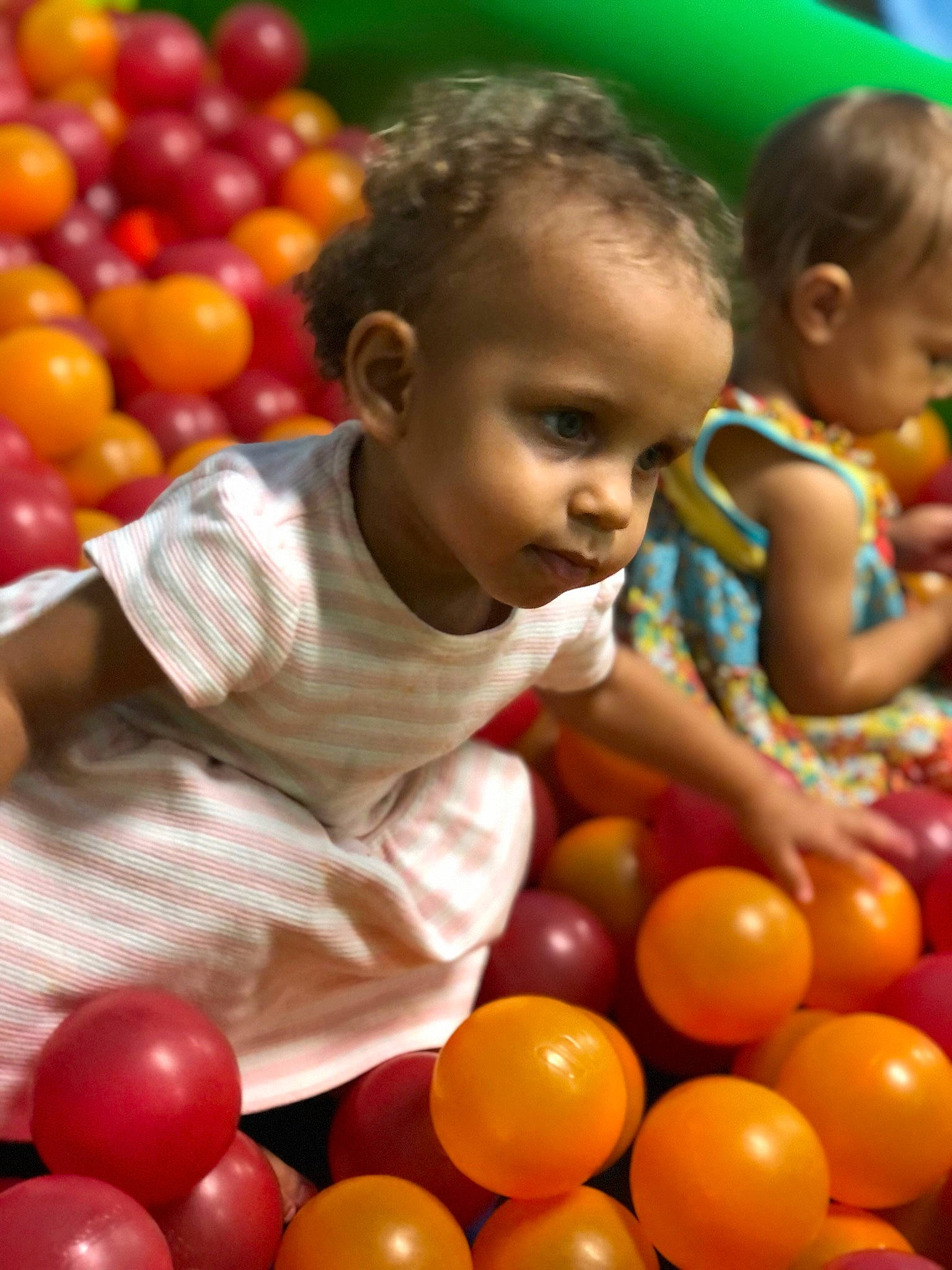 Kayloni joined the competition — help win amazing prizes! adaptation, ball_pit, balloon, black, child, community, dress, facial_expression, fun, green, happy, leisure, people, person, photograph, product, public_space, red, toddler, toy