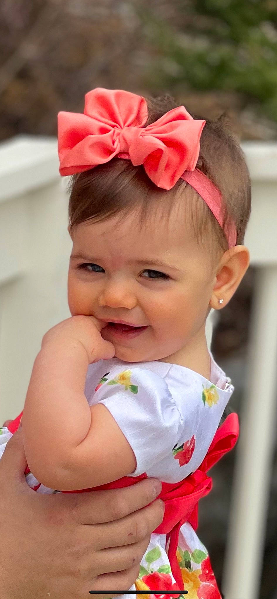 Harper Rose joined the competition — help win amazing prizes! arm, baby, baby_toddler_clothing, cheek, child, chin, dress, hair, hairstyle, happy, human_body, neck, person, pink, plant, red, skin, sleeve, smile, toddler