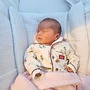 Layla-Rae is registered to the contest to win money with this photo: baby, newborn, sleeping, bassinet, blanket, pajamas, peter_rabbit, infant, soft, cozy, cute, child, sleep, clothing, bed, rest, peaceful, comfort, portrait, indoors