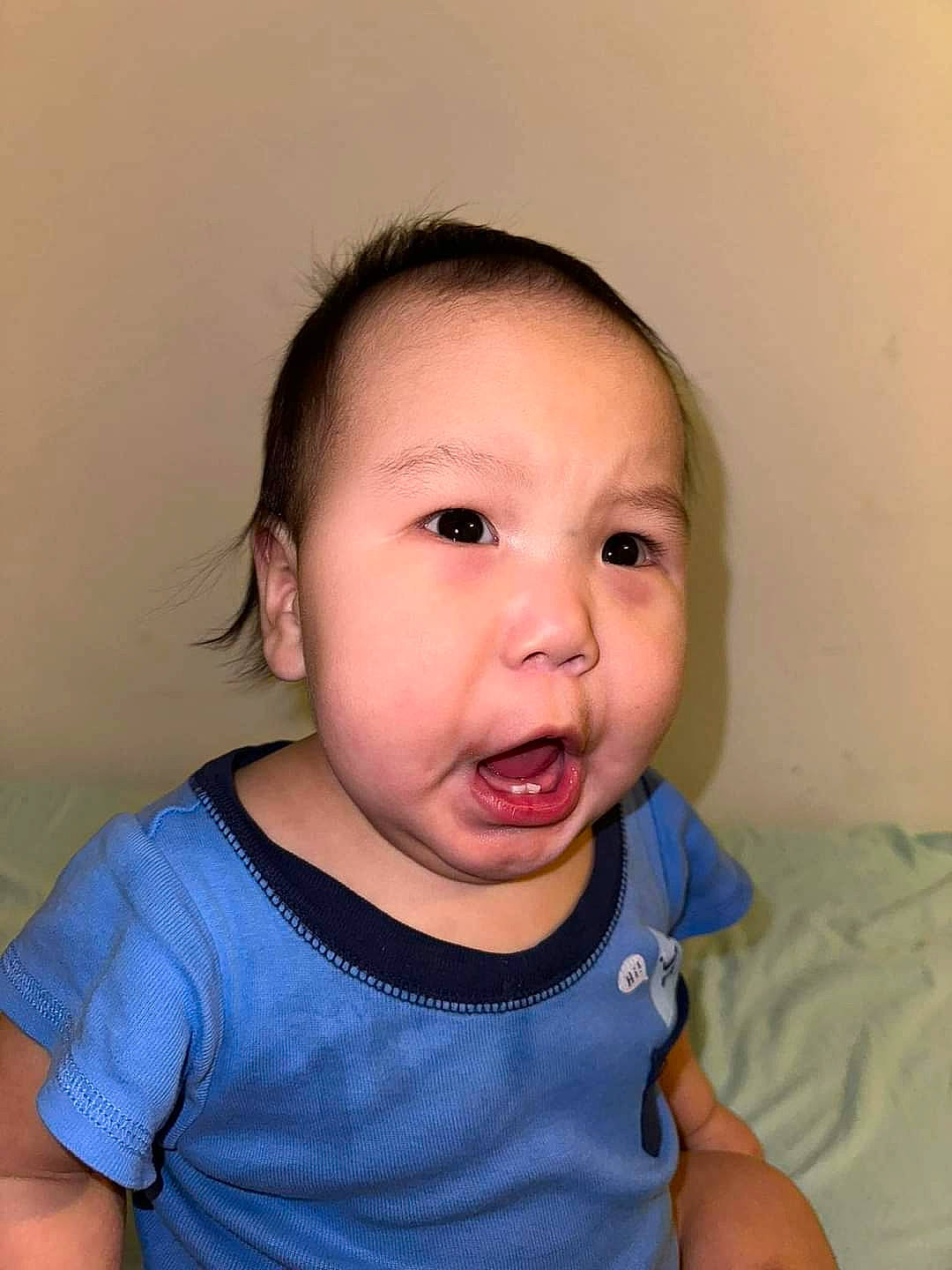 Hunter joined the competition — help win amazing prizes! baby, baby_toddler_clothing, cheek, chin, ear, eyebrow, eyelash, finger, gesture, happy, iris, jaw, lip, mouth, neck, nose, person, skin, sleeve, surprise
