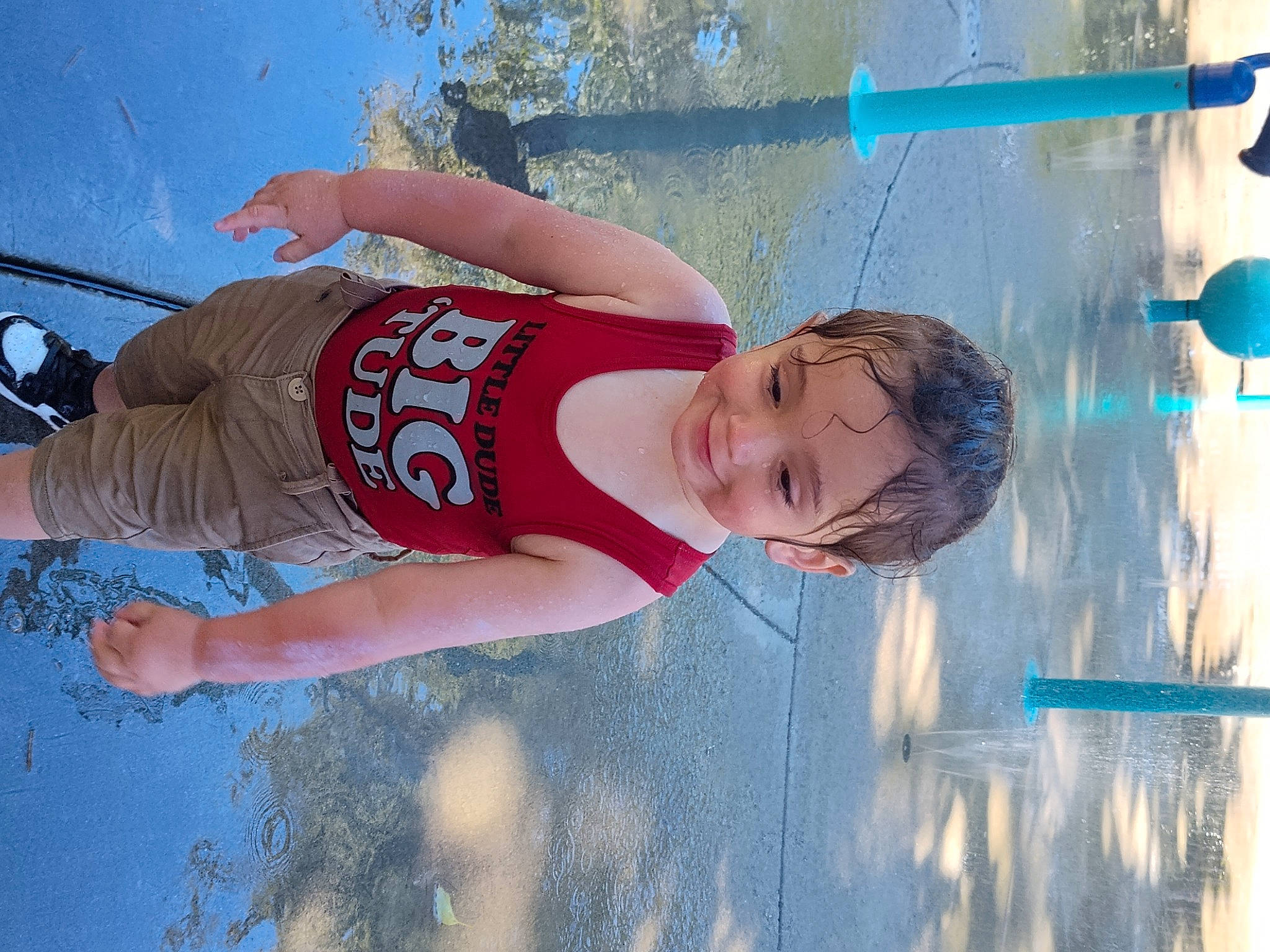 John joined the competition — help win amazing prizes! abdomen, balloon, beauty, blue, chest, elbow, electric_blue, fun, happy, human_leg, joy, leisure, person, recreation, shorts, sky, sportswear, swimming_pool, t_shirt, thigh