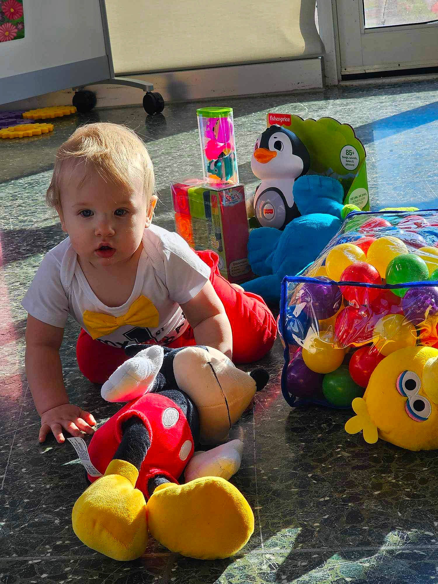 Raiden joined the competition — help win amazing prizes! baby, baby_products, baby_toddler_clothing, baby_toys, carmine, child, event, flooring, fun, leisure, party_supply, person, picture_frame, play, plush, room, sitting, stuffed_toy, toddler, toy