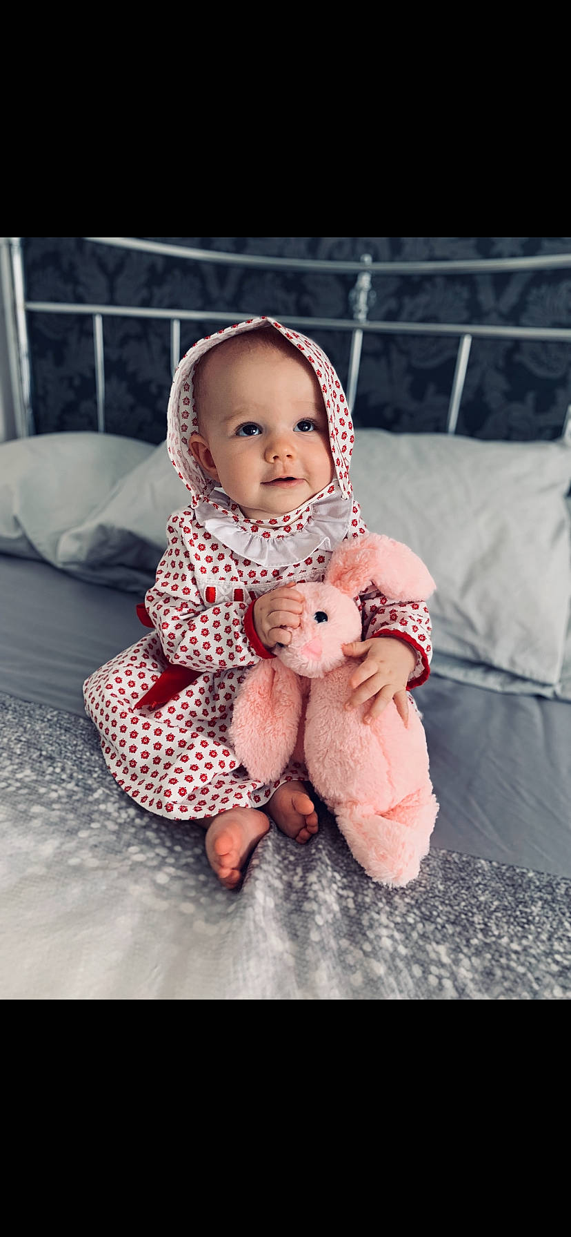 Sophia-rose is registered to the contest to win money with this photo: baby, baby_toddler_clothing, cheek, child, child_model, face, fur, head, headgear, outerwear, person, photograph, photography, pink, product, sitting, skin, smile, toddler
