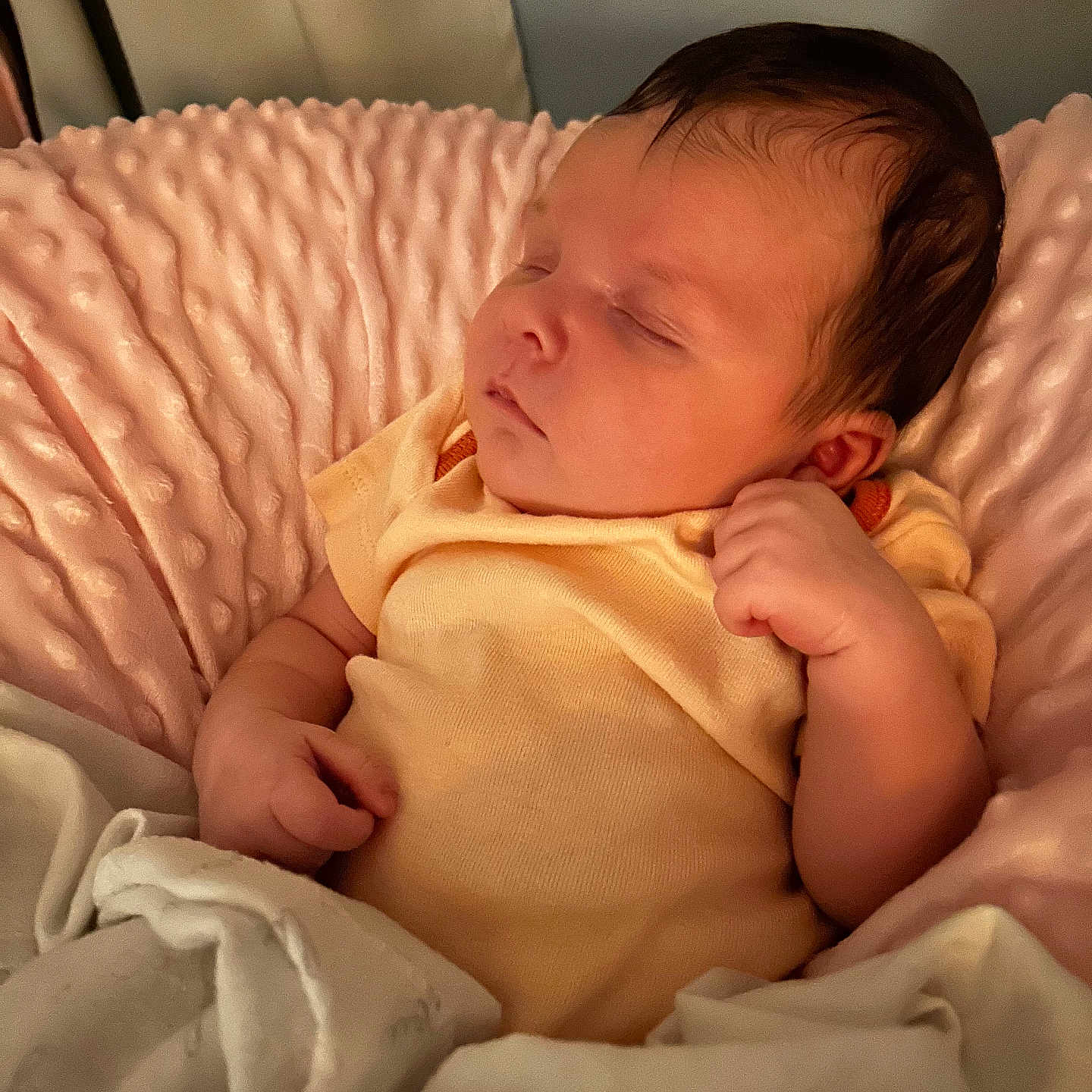 Madilyn joined the competition — help win amazing prizes! baby, bed, bedroom, blanket, bodypart, cushion, face, finger, furniture, hand, head, homedecor, indoors, newborn, person, photography, portrait, quilt, room, sleeping