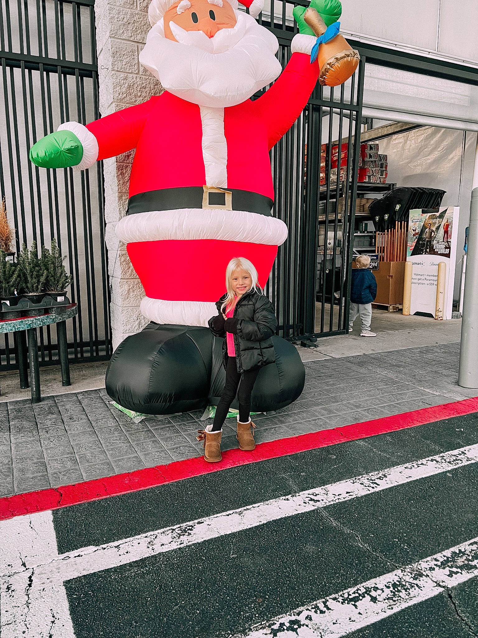 Bailyn Dale is registered to the contest to win money with this photo: carmine, chair, companion_dog, event, fictional_character, flooring, flowerpot, fur, hat, holiday, houseplant, joy, mascot, person, plant, recreation, red, road_surface, santa_claus, snapshot