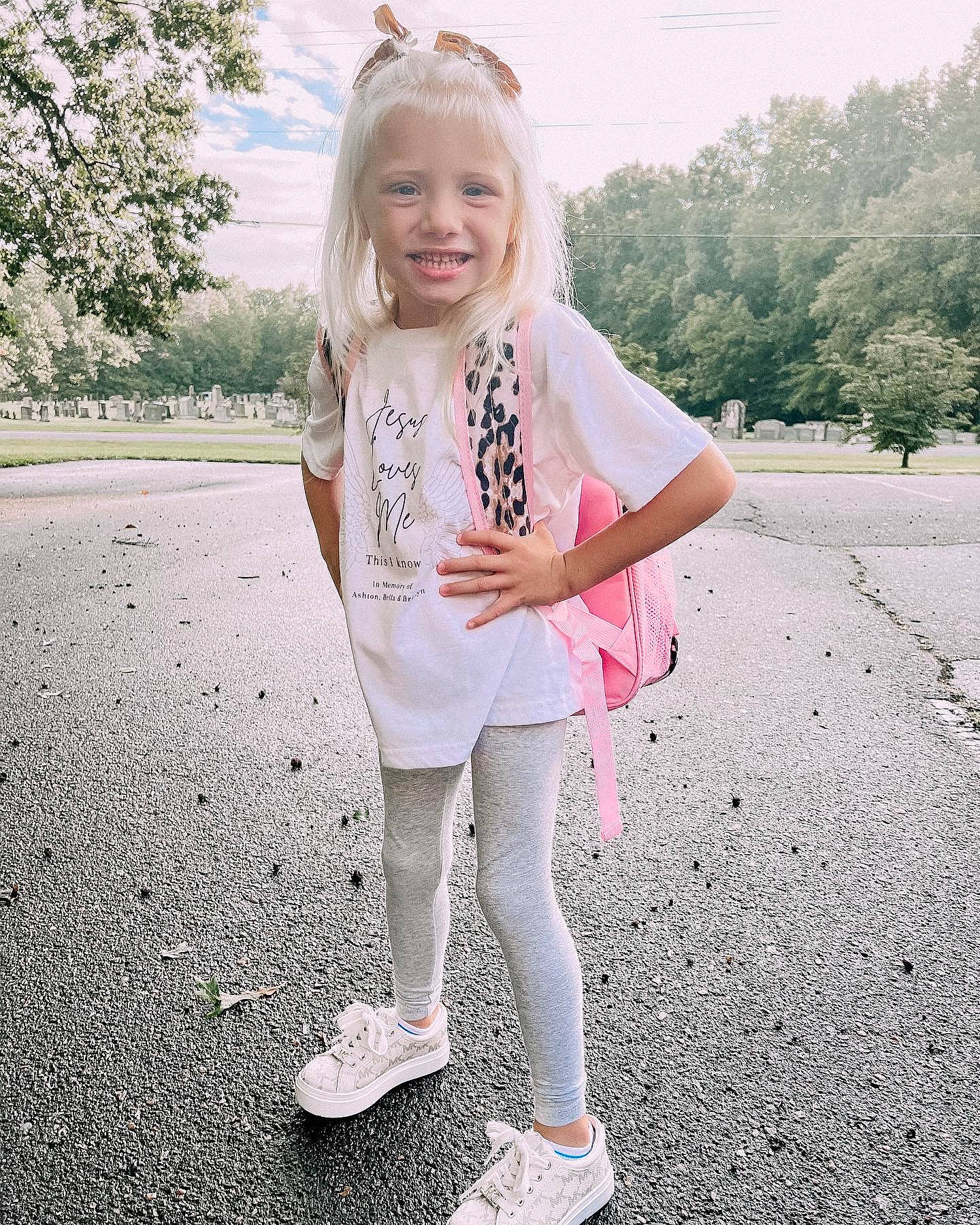 Bailyn Dale joined the competition — help win amazing prizes! baby_toddler_clothing, dress, fun, grass, hair, happy, head, human_body, joy, people_in_nature, person, pink, plant, sky, sleeve, smile, sneakers, summer, t_shirt, toddler