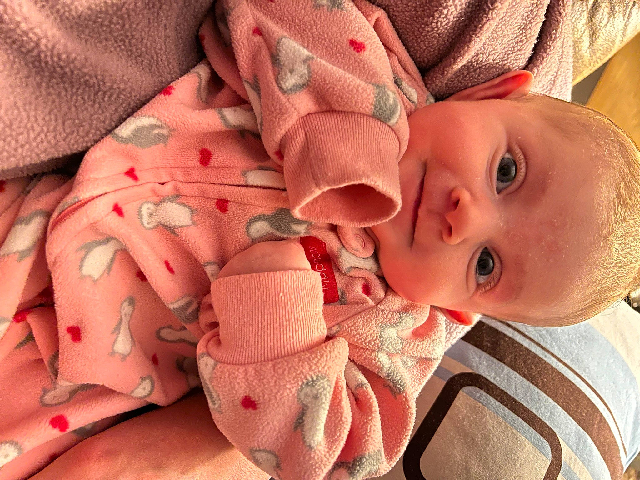 Brylee is registered to the contest to win money with this photo: baby, baby_toddler_clothing, cheek, child, close_up, comfort, eyelash, hat, human_body, iris, lip, mouth, nose, pattern, person, pink, red, skin, sleeve, textile