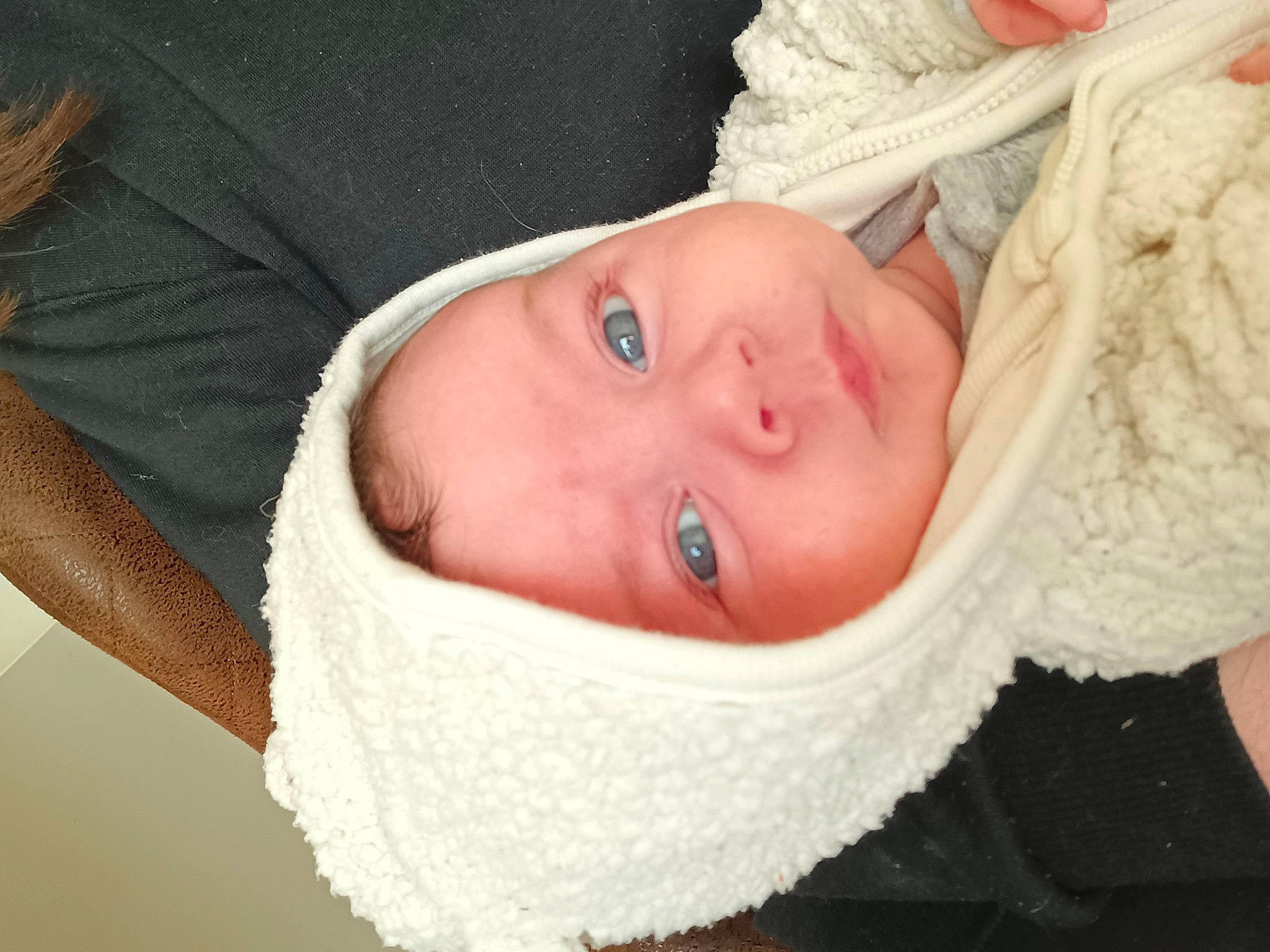 Marin participe au concours pour gagner de l'argent avec cette photo : baby, baby_products, baby_toddler_clothing, cheek, comfort, eye, eyebrow, eyelash, finger, head, headgear, human_body, iris, lip, mouth, nose, person, skin, textile, toddler