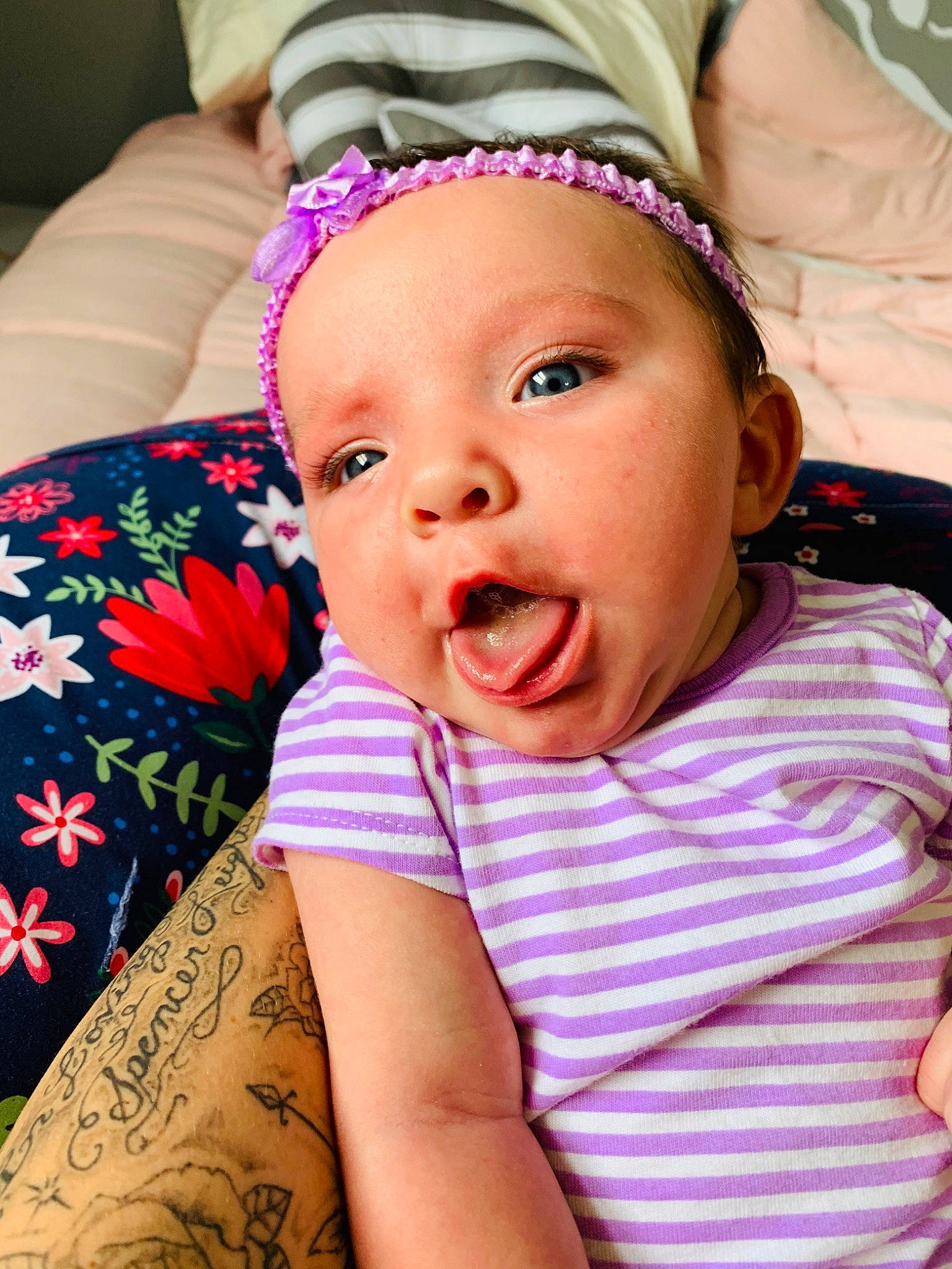 Lilianna joined the competition — help win amazing prizes! baby, cheek, child, chin, eye, face, facial_expression, fashion_accessory, forehead, hair_accessory, head, headband, headgear, headwear, lip, mouth, nose, person, pink, skin