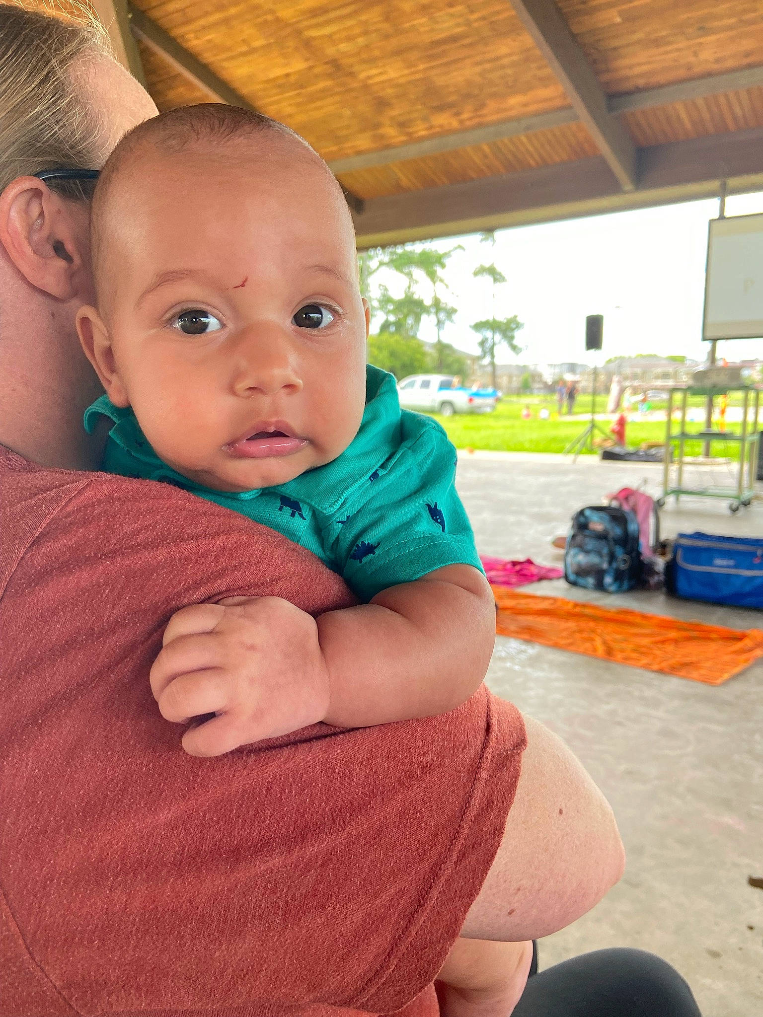 Kyreon joined the competition — help win amazing prizes! baby, baby_toddler_clothing, cheek, child, chin, eye, fun, grass, happy, leisure, person, plant, recreation, sitting, skin, t_shirt, toddler, tree, trunk, vacation