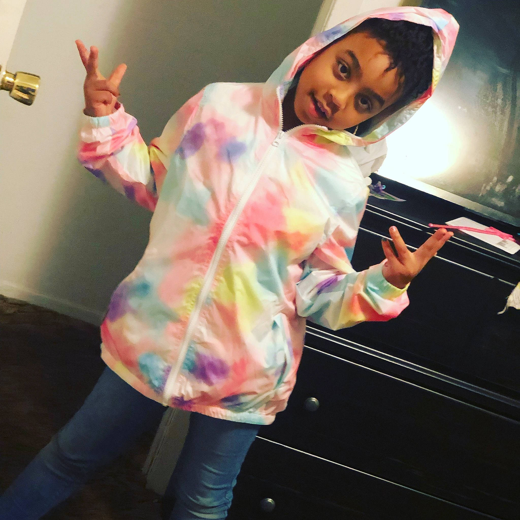 Taniya joined the competition — help win amazing prizes! arm, clothing, cool, costume, fashion, hand, headgear, hoodie, jacket, jeans, lip, outerwear, performance, person, photography, pink, selfie, sleeve, sportswear, t_shirt