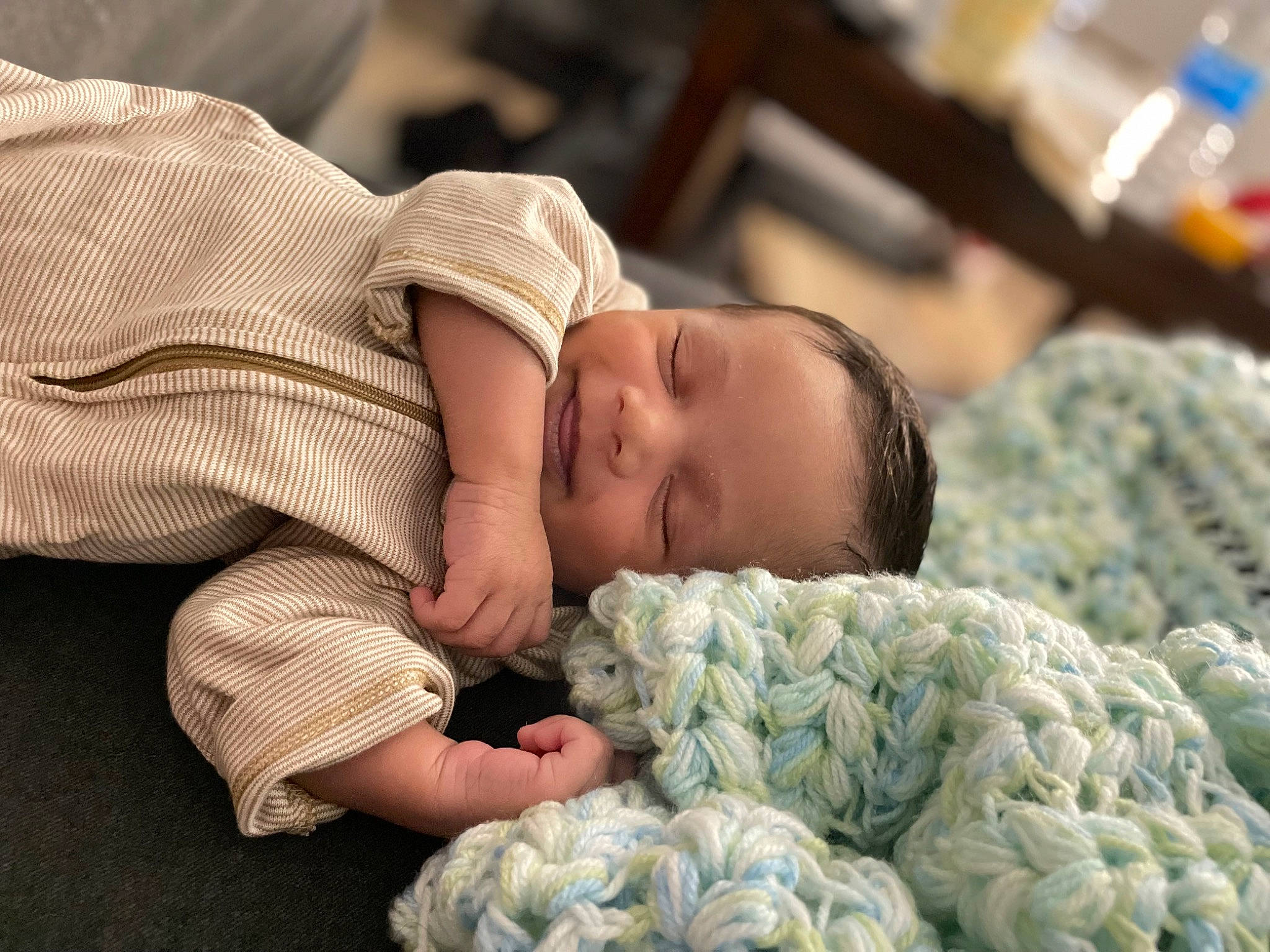 Jakari joined the competition — help win amazing prizes! baby, baby_sleeping, baby_toddler_clothing, bedtime, child, comfort, fur, hat, linens, nap, pattern, person, portrait_photography, room, skin, sleep, thread, toddler, wood, wool