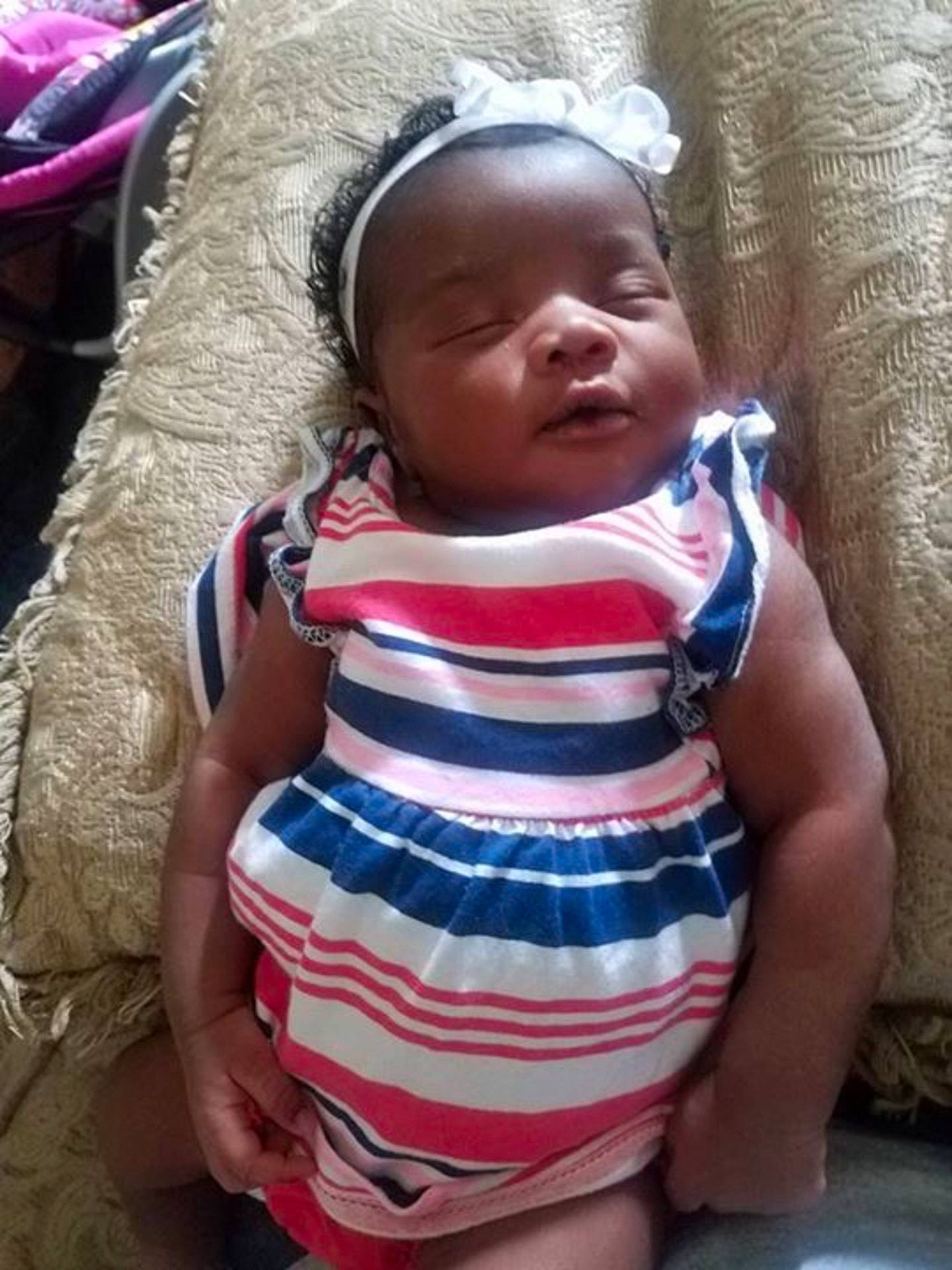 Penelope Rose joined the competition — help win amazing prizes! abdomen, baby_products, child, cool, day, eye, face, finger, girl, head, headgear, infant, mouth, person, product, skin, smile, toddler