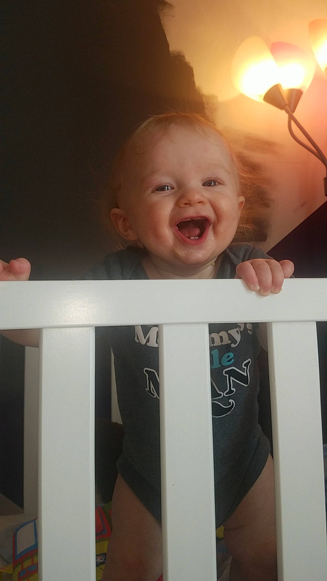 Jaxsen joined the competition — help win amazing prizes! arm, baby, child, electronic_device, face, facial_expression, head, nose, organ, person, smile, t_shirt, toddler, tooth