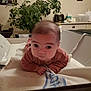 Camila participe au concours pour gagner de l'argent avec cette photo : baby, infant, towel, indoor, plant, cat, furniture, face, person, curious, soft, blanket, resting, head_up, cozy, home, living_room, child, young, tummy_time