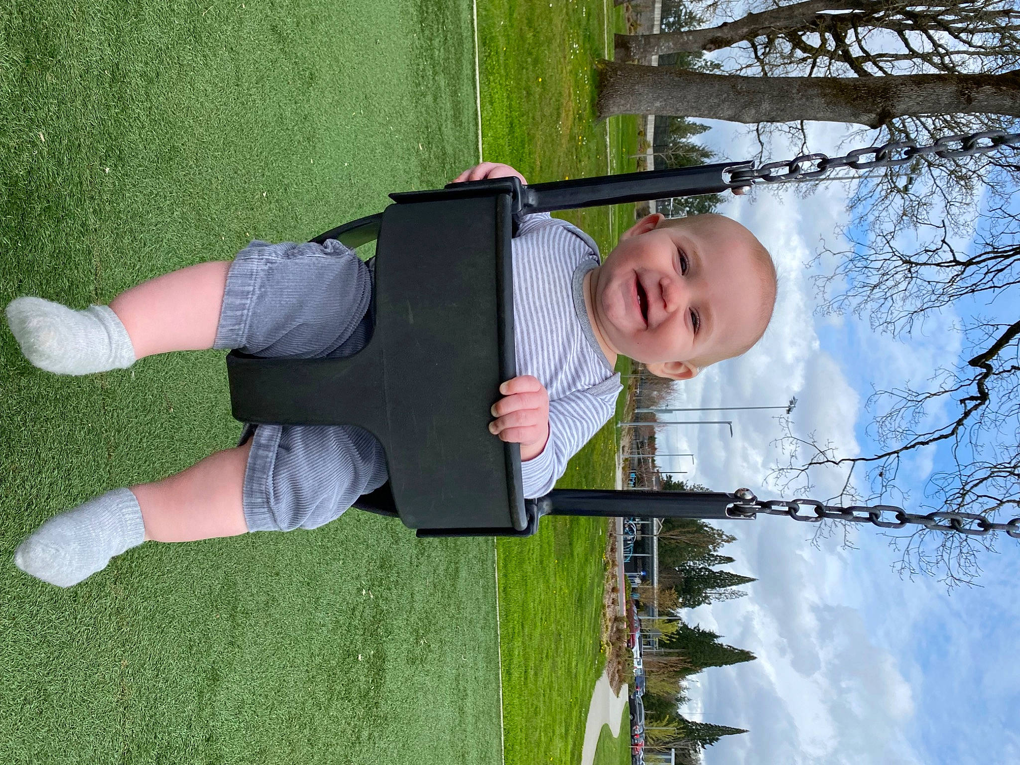 Charles joined the competition — help win amazing prizes! baby, child, cloud, fun, grass, green, happy, house, joy, leisure, people_in_nature, person, plant, reflection, sky, smile, toddler, tree, twig, water