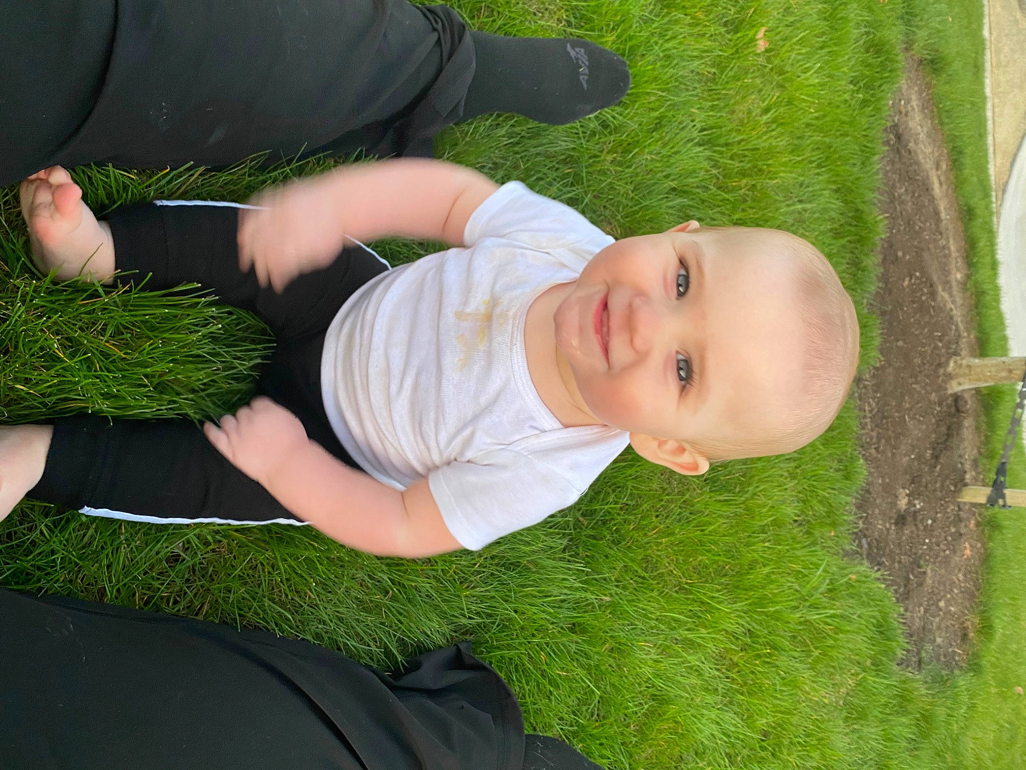 Charles joined the competition — help win amazing prizes! baby, baby_toddler_clothing, child, event, finger, fun, gesture, grass, grass_family, happy, human_body, joy, lawn, people_in_nature, person, plant, sitting, smile, thigh, thumb