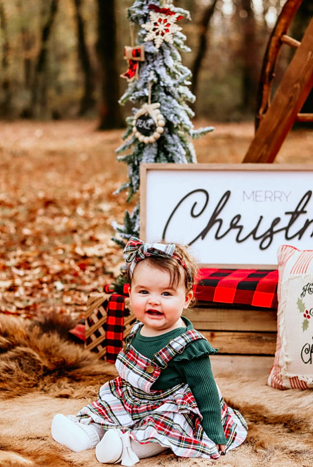 Audamae is registered to the contest to win money with this photo: child, christmas, event, font, grass, happy, joy, leaf, leisure, pattern, person, photograph, plaid, plant, public_space, recreation, red, sitting, toddler, tree