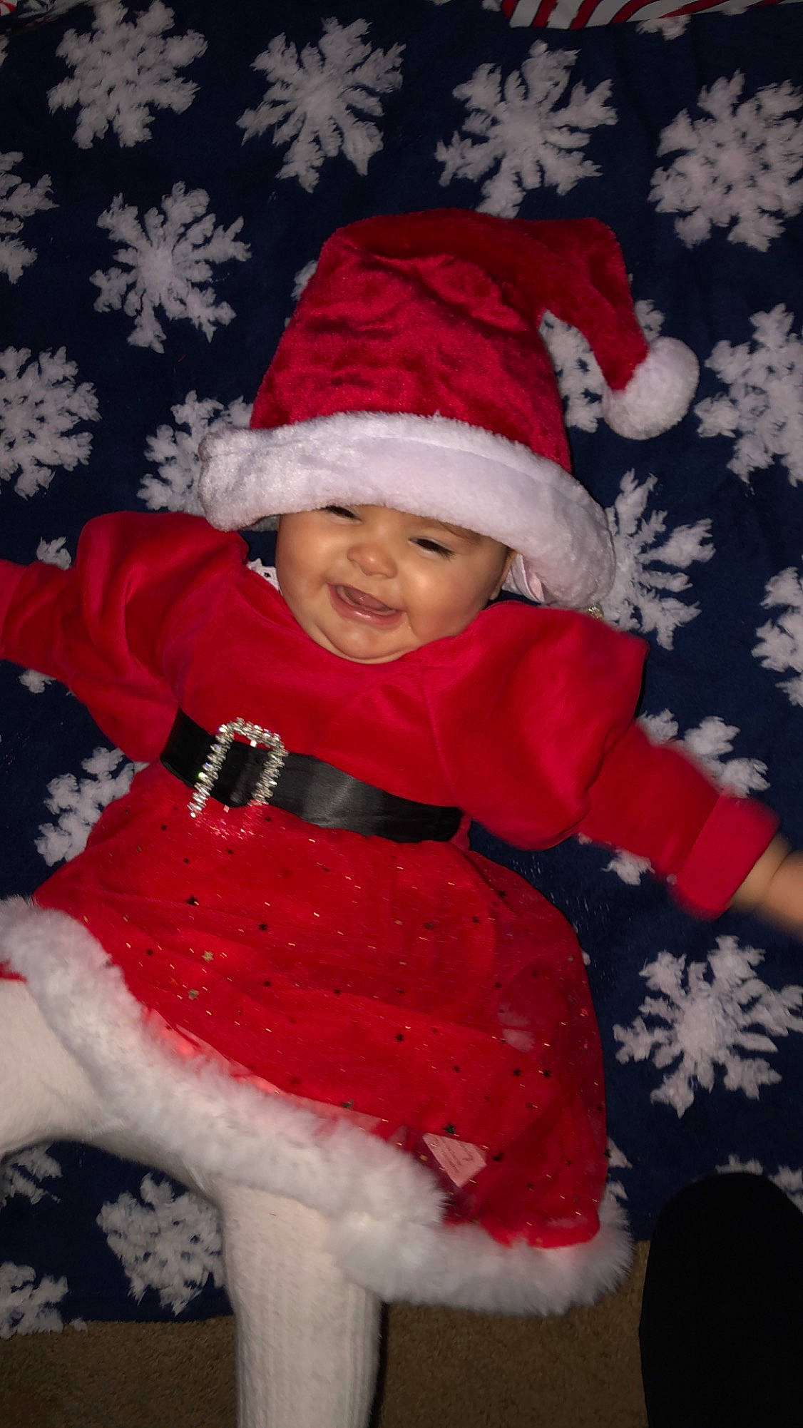 Audamae joined the competition — help win amazing prizes! baby, baby_toddler_clothing, child, christmas, costume_hat, event, face, fictional_character, hat, headwear, holiday, human_body, outerwear, pattern, person, red, sleeve, smile, textile, toddler