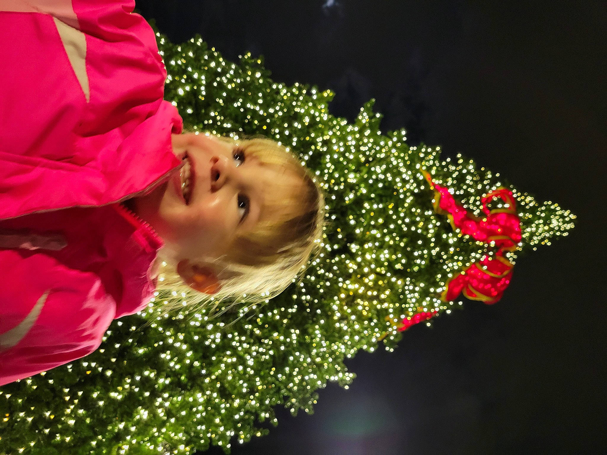 Abby joined the competition — help win amazing prizes! child, christmas, christmas_decoration, christmas_eve, christmas_lights, christmas_ornament, event, flash_photography, fun, grass, happy, head, holiday, leisure, magenta, ornament, people_in_nature, person, plant, smile