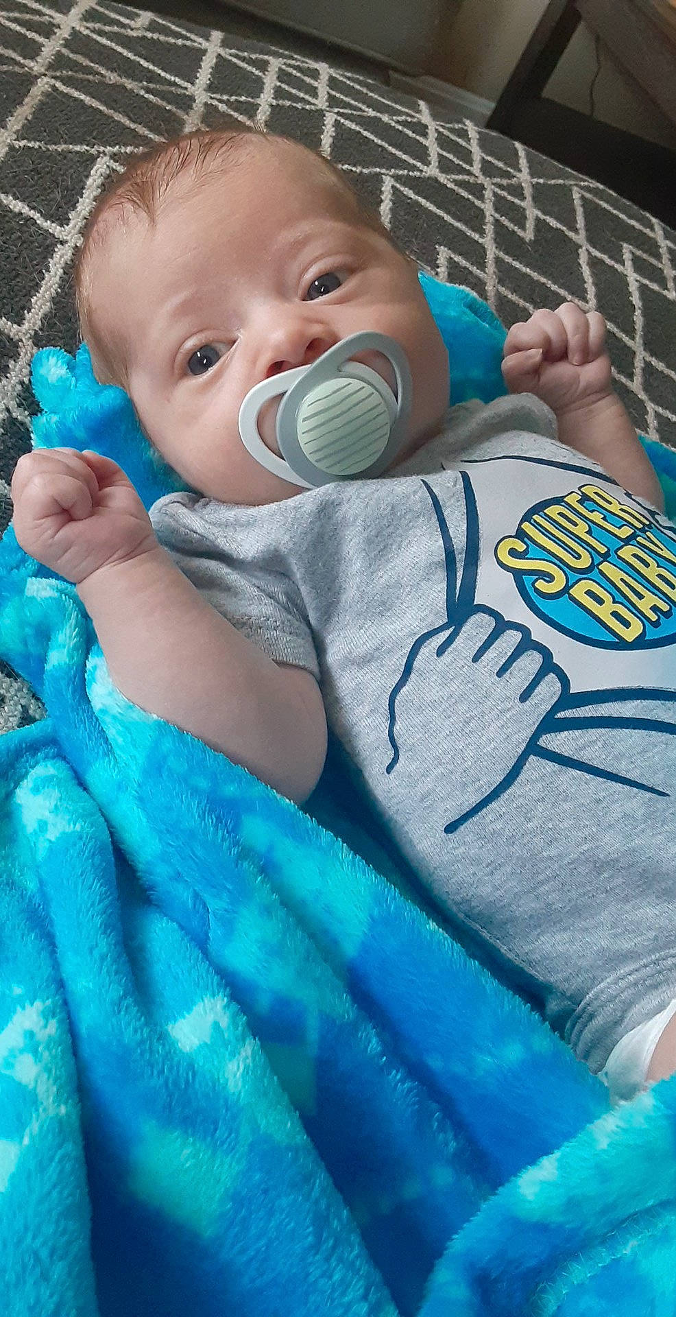 Lucius joined the competition — help win amazing prizes! aqua, azure, baby, baby_toddler_clothing, blue, eye, finger, gesture, green, hair, hand, head, mouth, nose, organ, person, skin, sleeve, standing, toddler