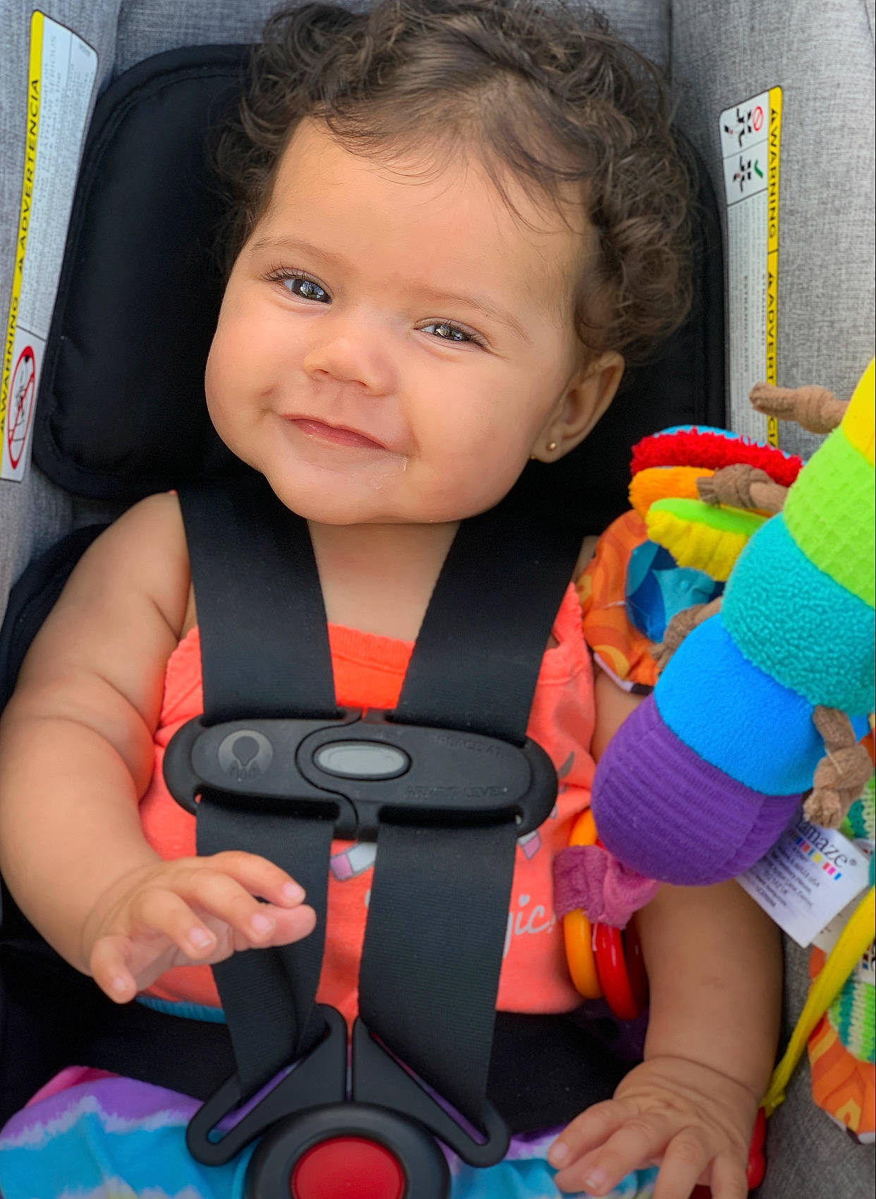 Genesis is registered to the contest to win money with this photo: auto_part, baby, baby_carriage, baby_in_car_seat, baby_products, baby_toys, car_seat, cheek, child, joy, neck, person, play, product, seat_belt, skin, toddler