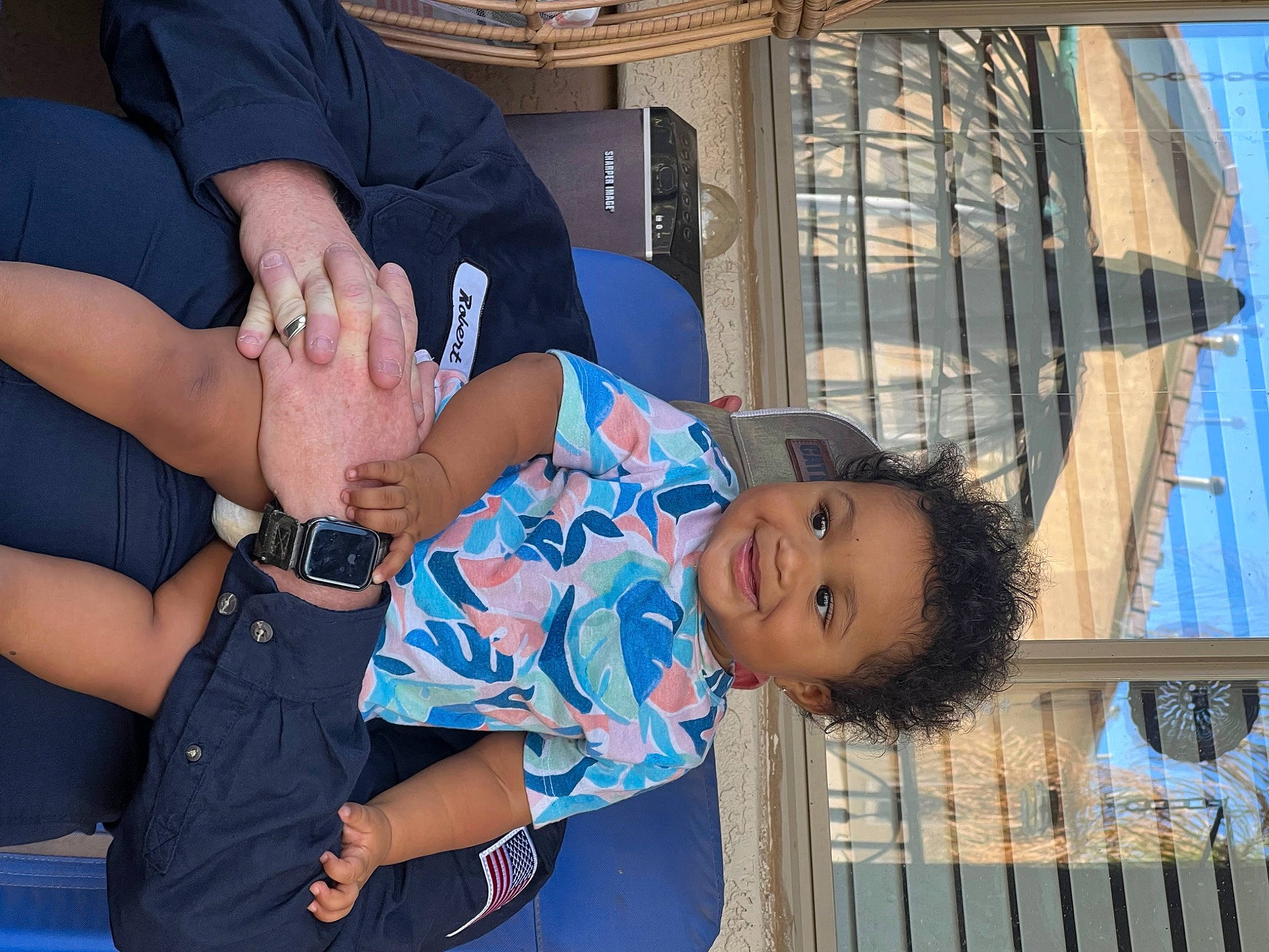 Nevaeh joined the competition — help win amazing prizes! baby, blue, child, elbow, electric_blue, event, fence, fun, gesture, happy, human_body, joy, leisure, mouth, person, sitting, t_shirt, thigh, toddler, tree