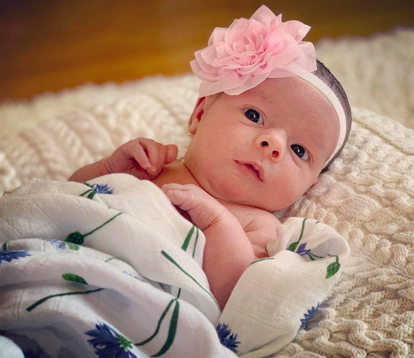 Emelia joined the competition — help win amazing prizes! baby, beauty, cheek, child, eye, face, hair_accessory, hand, head, headband, headgear, headpiece, lip, mouth, person, photograph, pink, product, skin, toddler