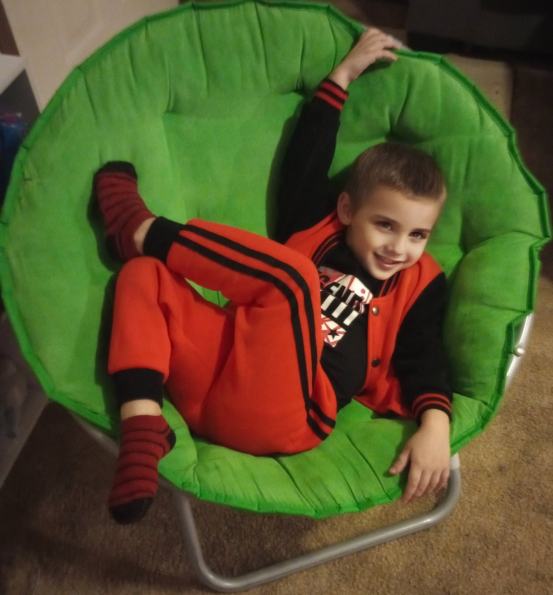 Demetrius joined the competition — help win amazing prizes! baby, baby_toddler_clothing, bean_bag, bean_bag_chair, chair, child, comfort, fun, grass, holiday, hoodie, joy, lap, leisure, person, play, recreation, sitting, sleeve, smile