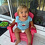 toddler, child, smiling, blue_eyes, blond_hair, plastic_chair, blue_shirt, sailboat_design, snack, porch, sliding_door, screen_door, toy, barefoot, happy, sitting, outdoor, daylight, cute, young_child