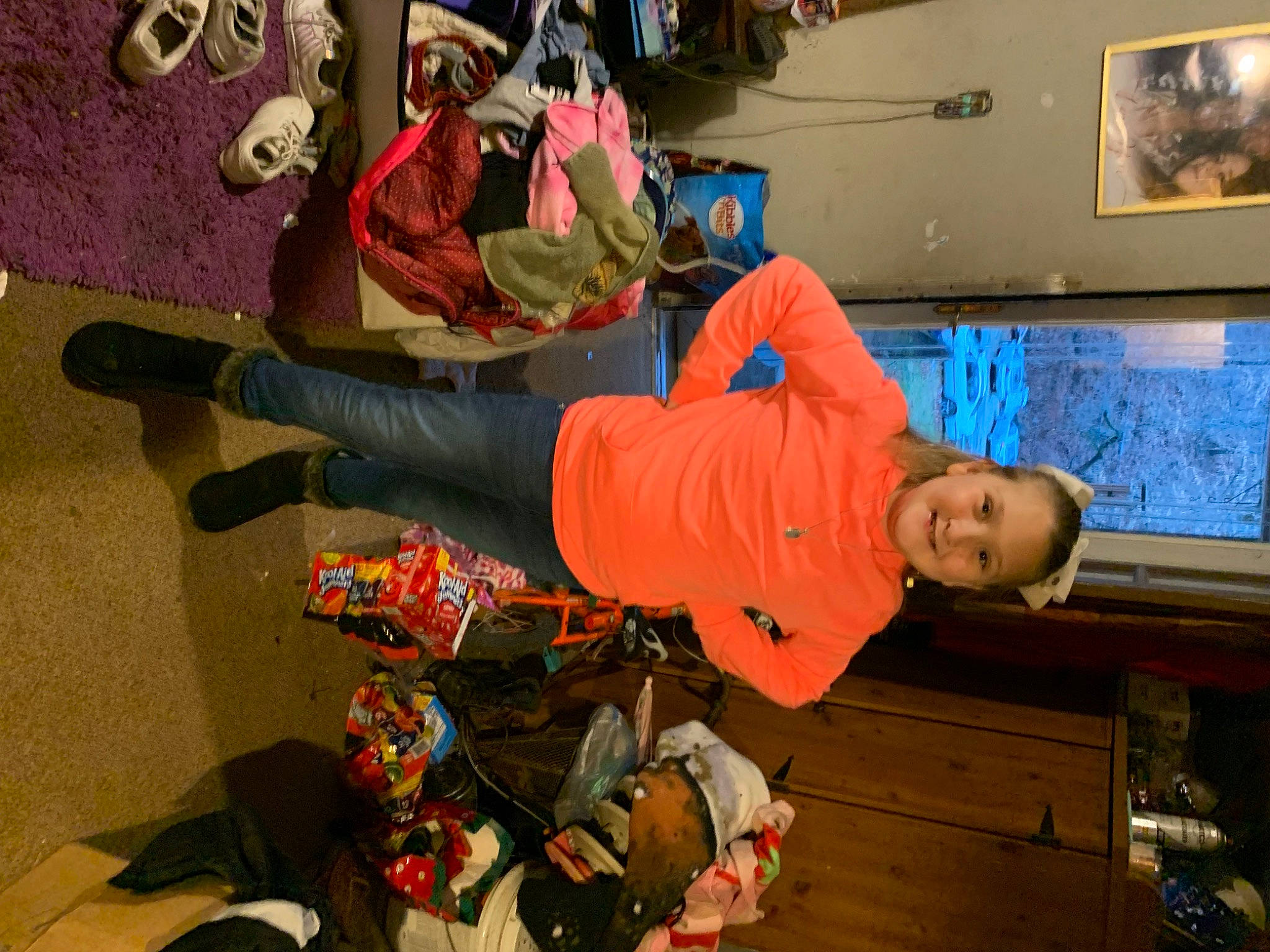 Alanna joined the competition — help win amazing prizes! adventure, boot, carmine, child, costume, event, fun, hat, joy, led_backlit_lcd_display, leisure, outdoor_shoe, person, picture_frame, recreation, room, sportswear, t_shirt, television, walking_shoe